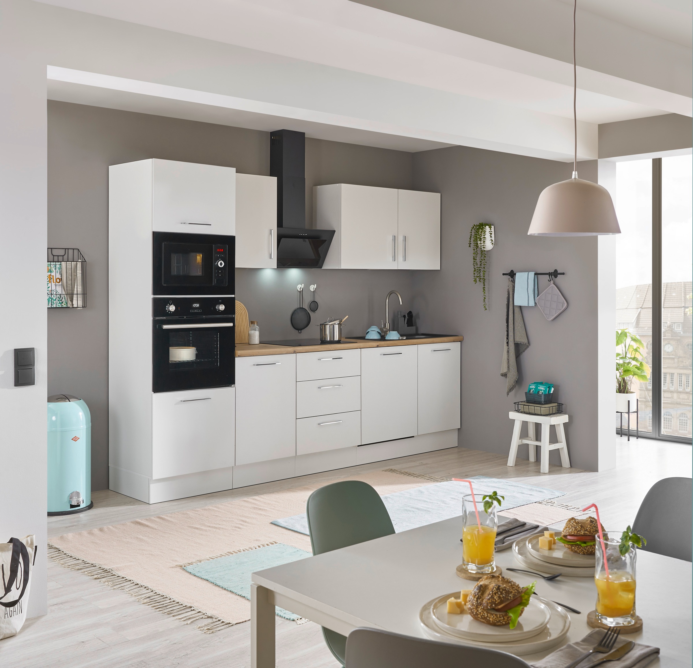 BASIC by Balculina Küchenzeile »Turin«, Breite 280 cm, wahlweise mit E-Geräten