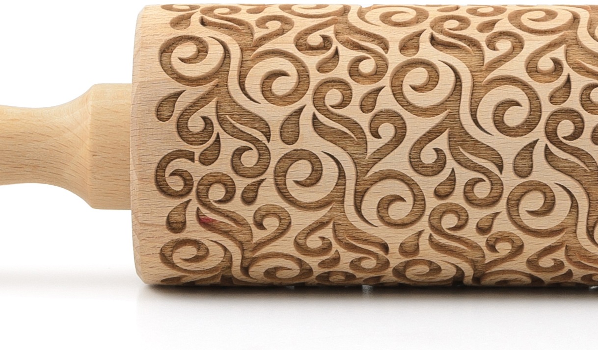 folkroll Teigroller »3D-Motiv-Teigrolle«, Floral Deko