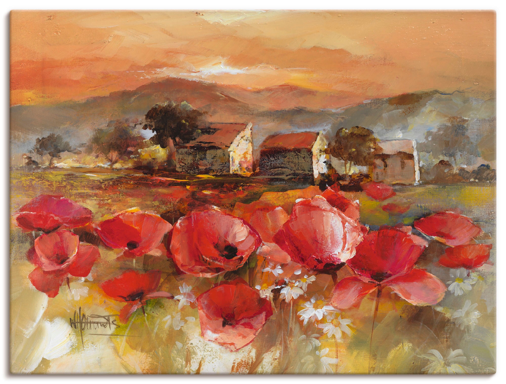 Artland Wandbild »Toskana Romantic II«, Blumen, (1 St.), als Leinwandbild, günstig online kaufen