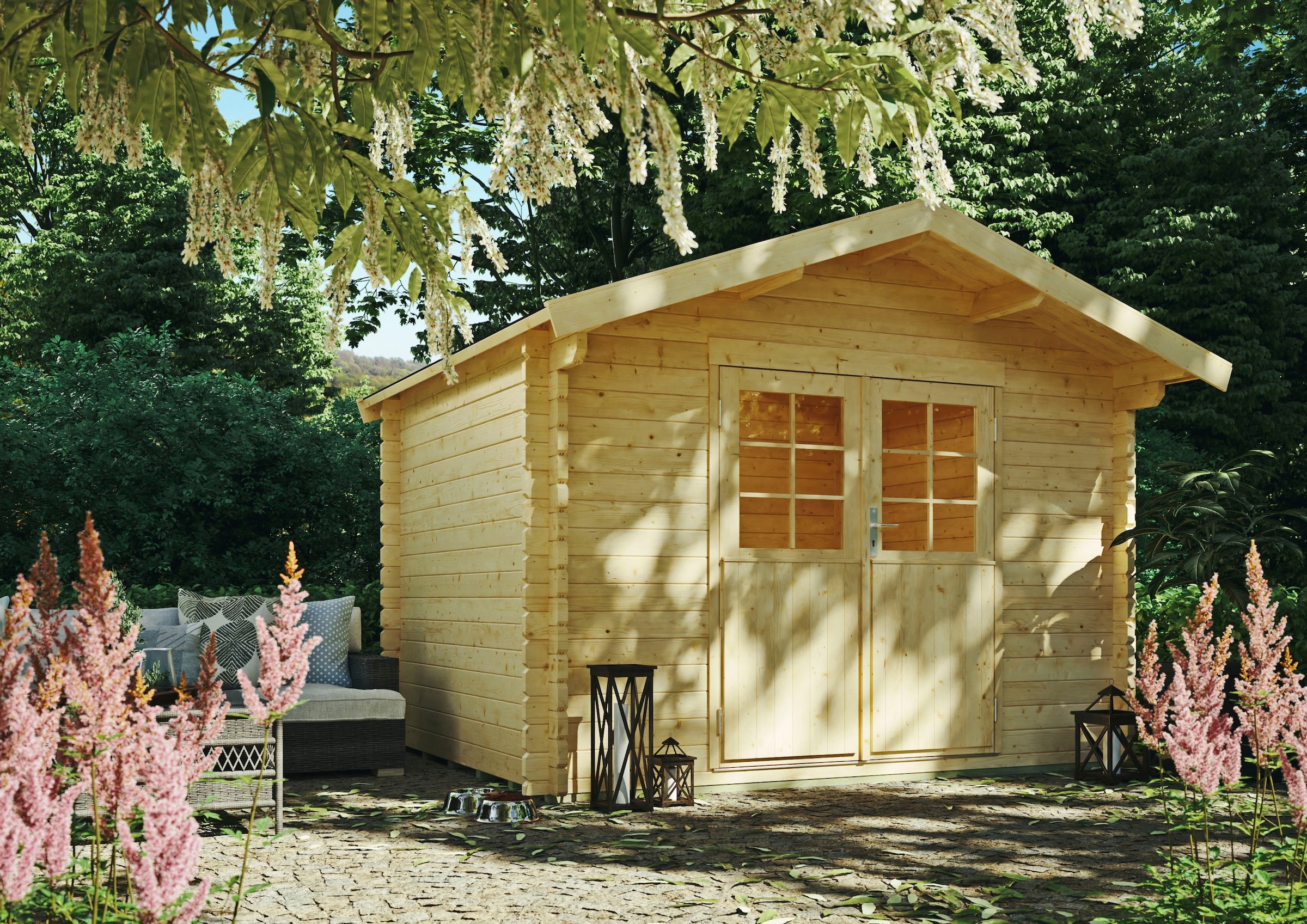 Kiehn-Holz Gartenhaus »Elmauberg«, aus naturbelassenem Fichtenholz