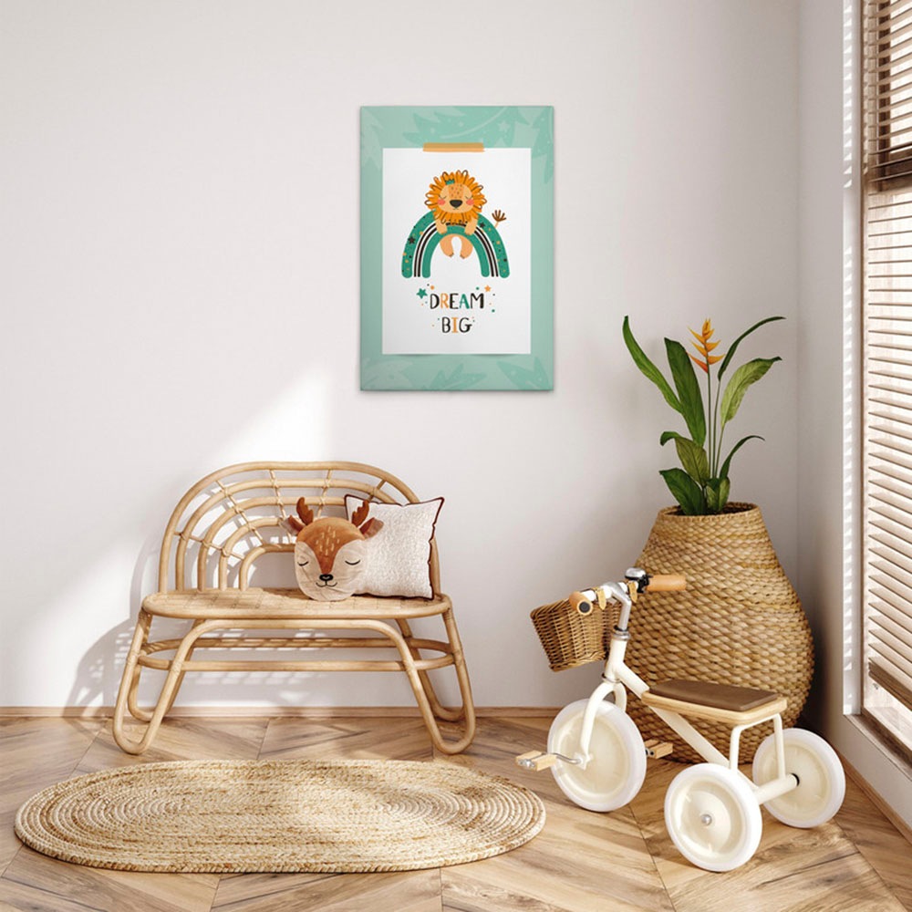 A.S. Création Leinwandbild "Dream Big 2 - Wandbild Grün Weiß Orange Keilrah günstig online kaufen