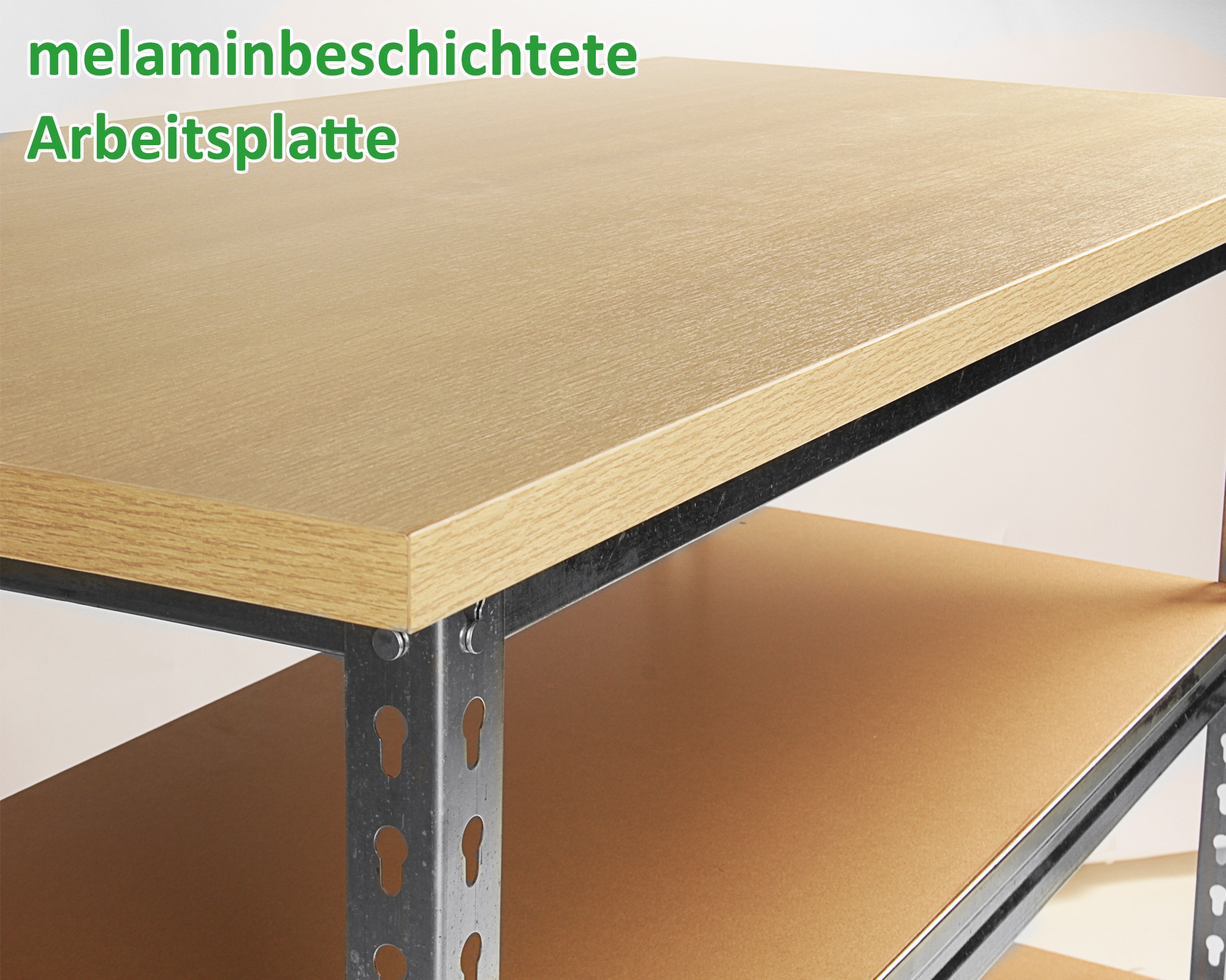 ONDIS24 Werkbank »Werkstatt Ecklösung »Sparfuchs««, (2 tlg.), 180 x 120 x 85 (H) cm, bis 320 kg belastbar, Arbeitsplatte 25 mm