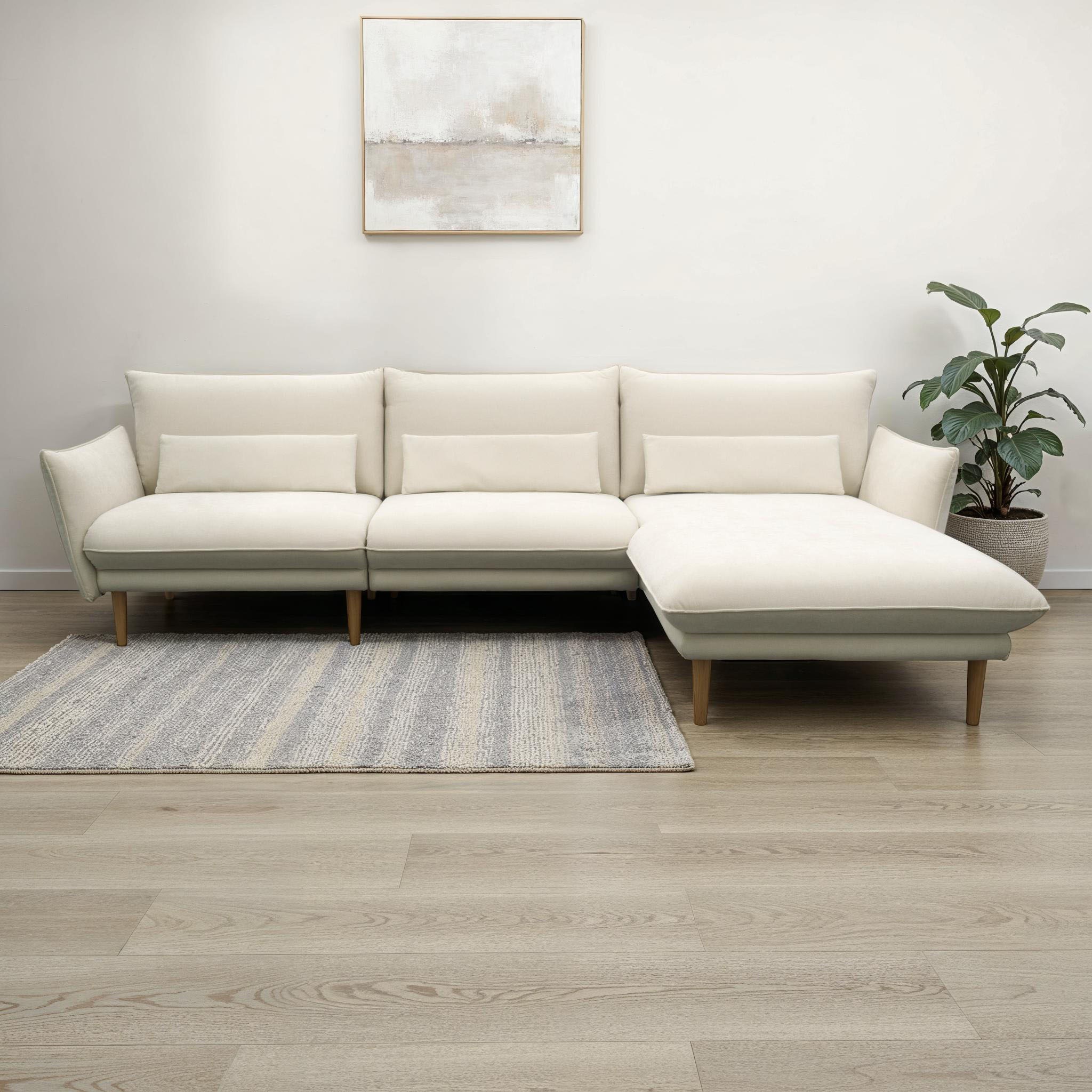 DOMO collection Ecksofa »Leuven modern mit schmalen Armlehnen, Breite 282 c günstig online kaufen