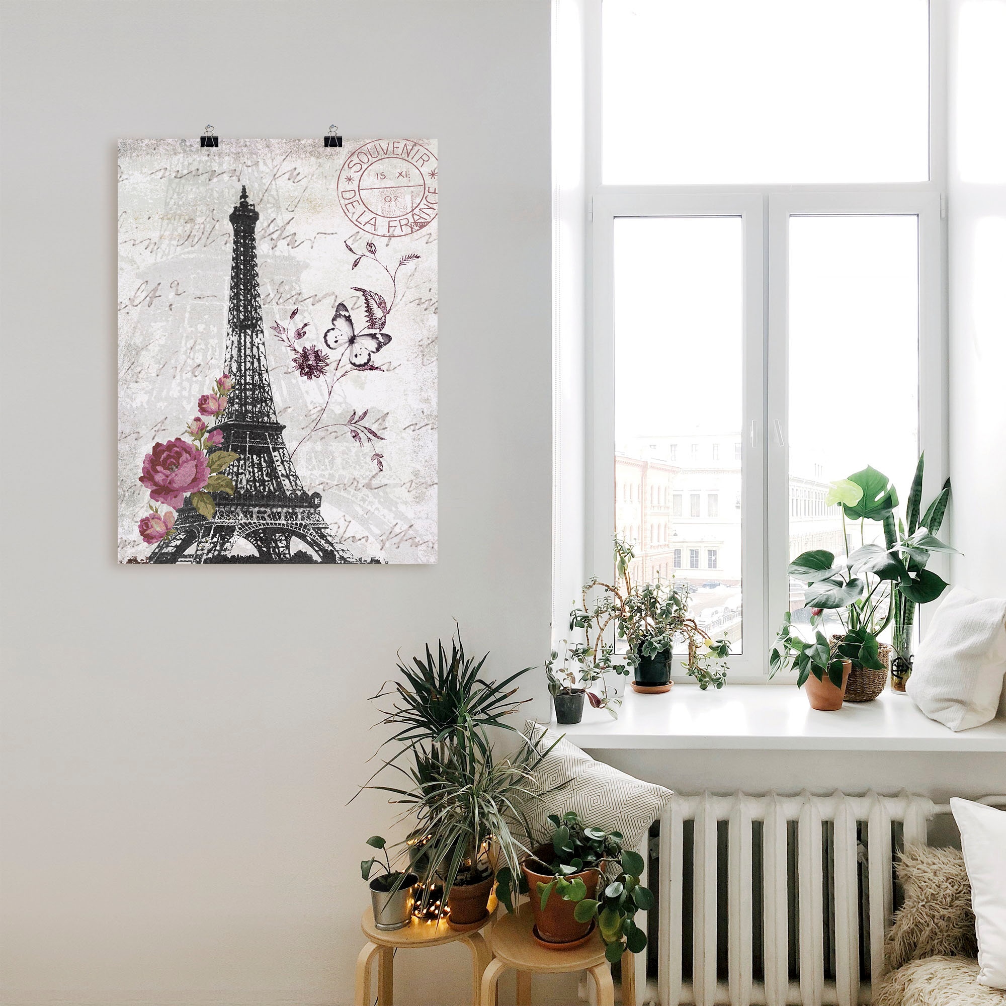 Artland Wandbild »Eiffelturm Grafik«, Bilder von Europa, (1 St.), als Alubild, Outdoorbild, Leinwandbild, Poster, Wandaufkleber