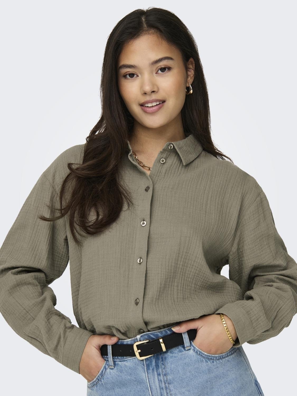 JDY Hemdbluse »JDYTHEIS LIFE L/S LOOSE SHIRT WVN NOOS« Baumwolle, regular fit