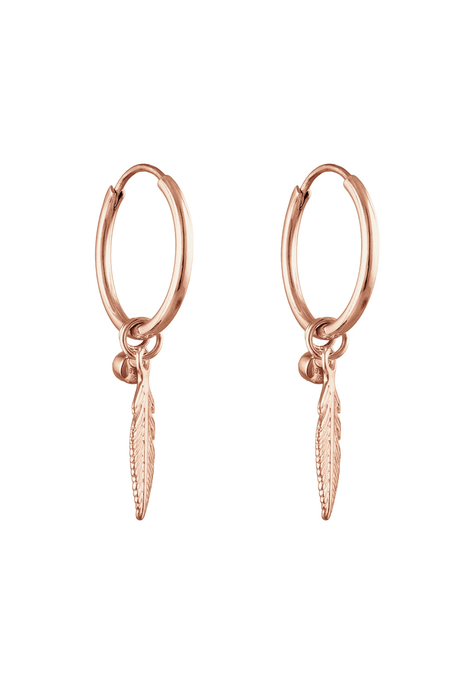 Elli Paar Creolen »Creole Feder Einhänger 925 Silber, mit Kristallen von Swarovski®«
