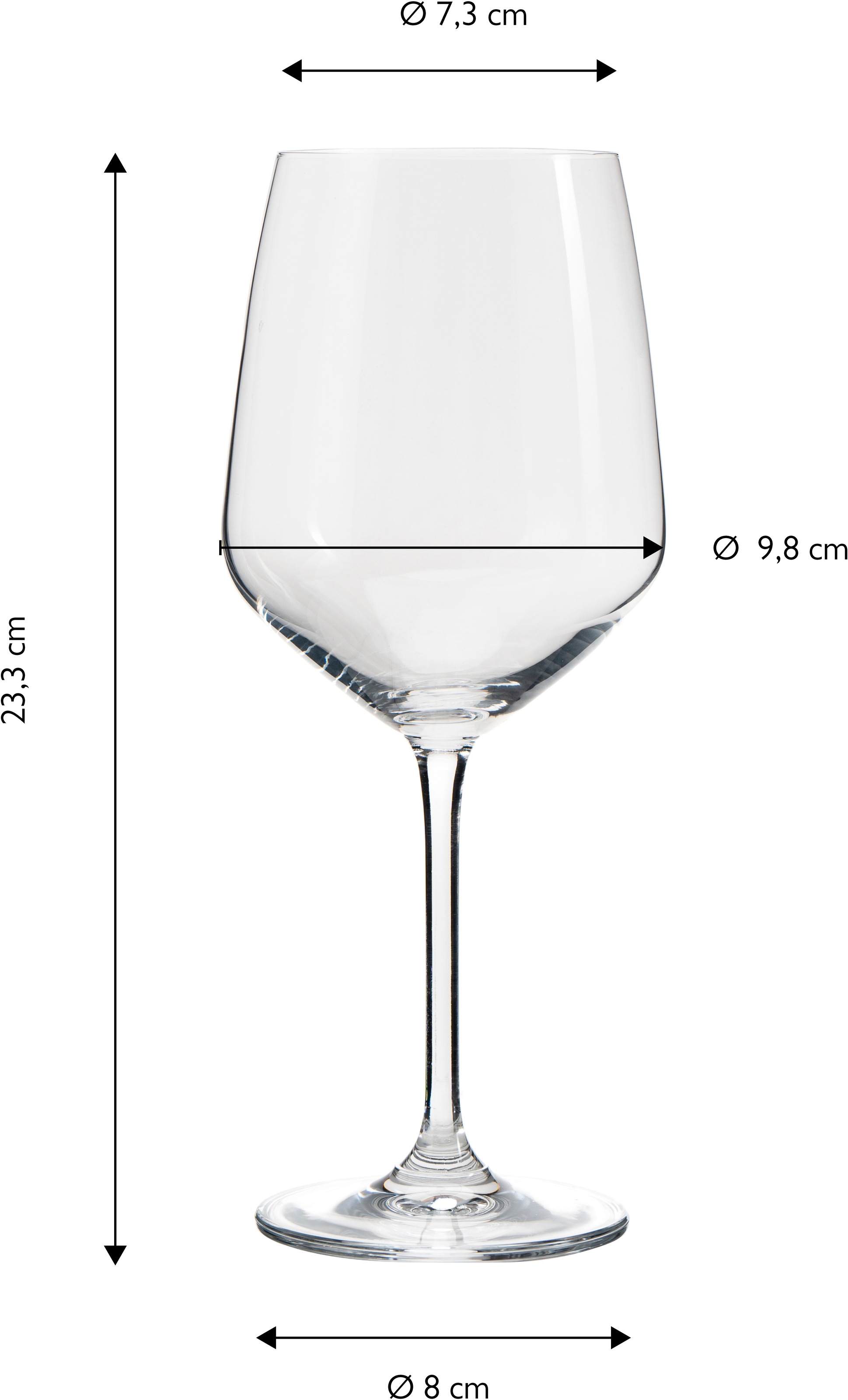 ECHTWERK Rotweinglas »Set, ca. 630 ml«, (Set, 6 tlg.), hochwertig und mit zeitlosem Design