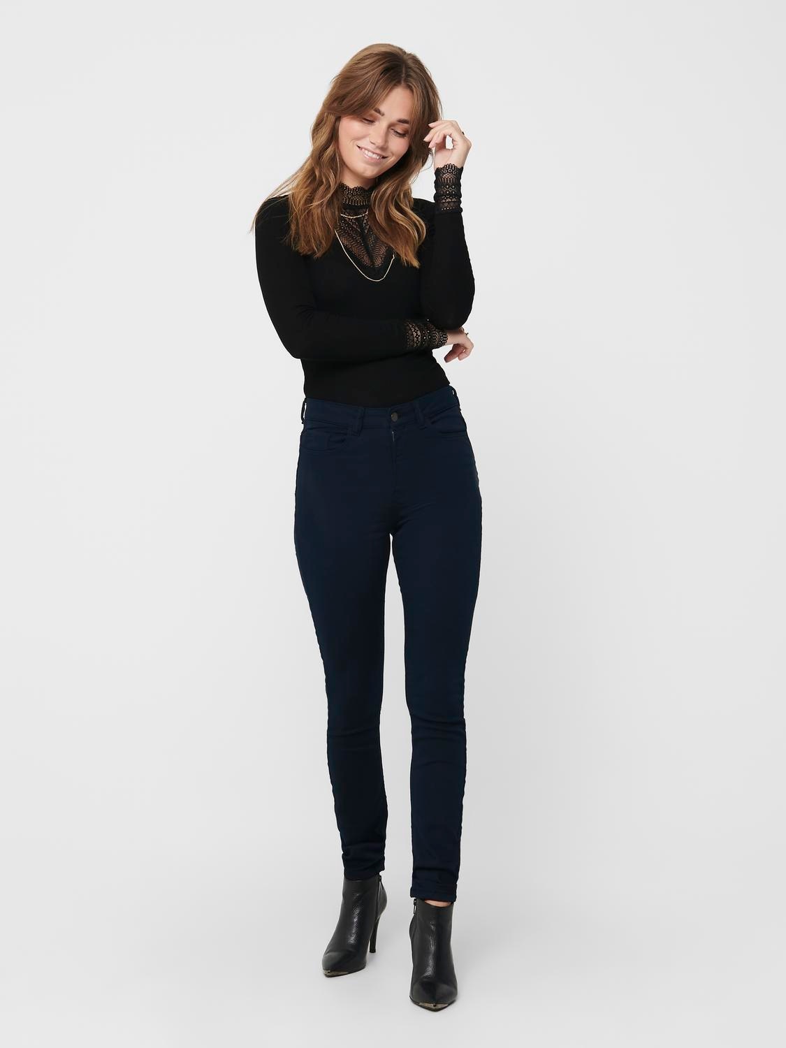 ONLY Spitzenshirt »ONLTILDE L/S HIGH NECK LACE TOP JRS«