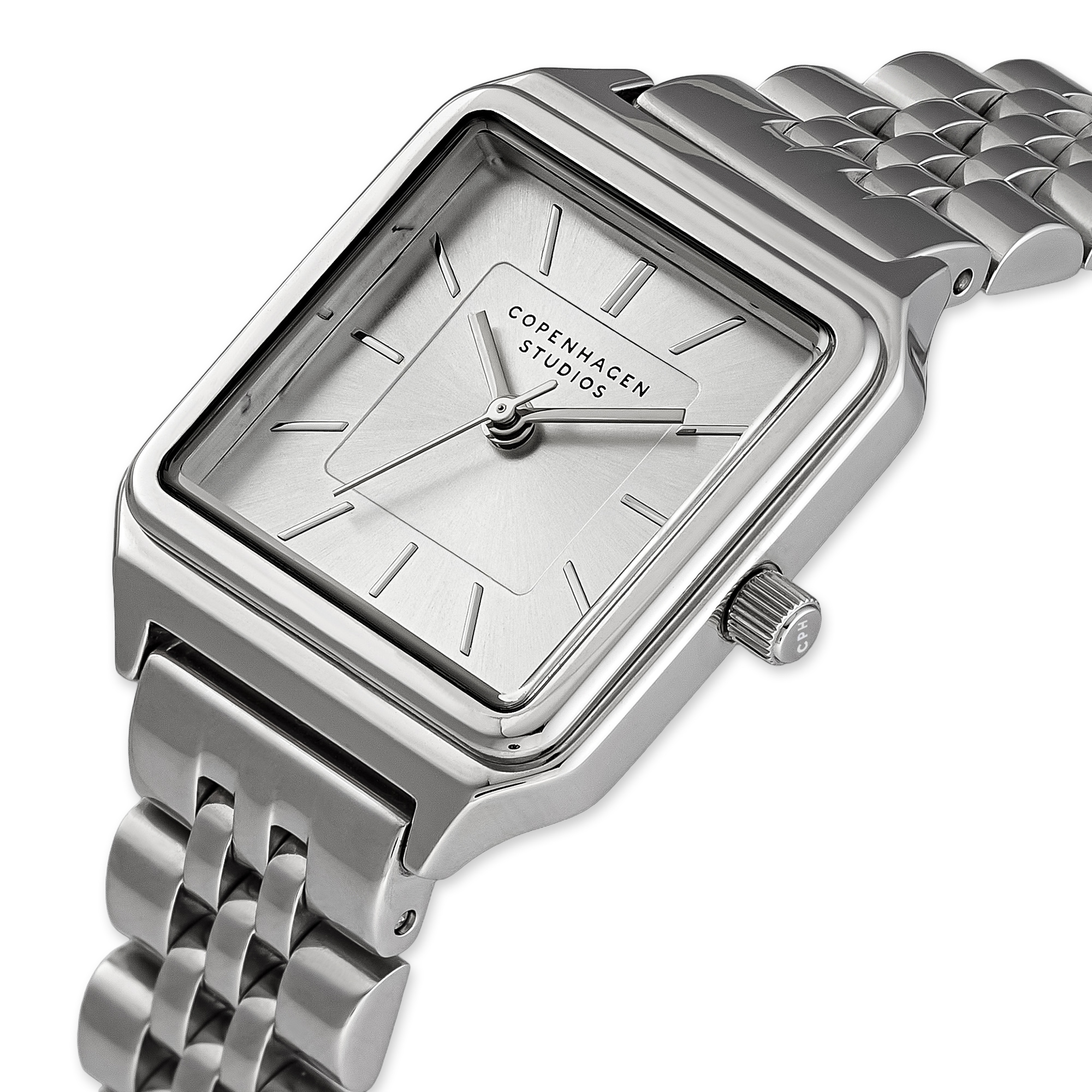 Copenhagen Studios Quarzuhr »Vintage Square Watch« Armbanduhr, Damenuhr, Edelstahlarmband, analog