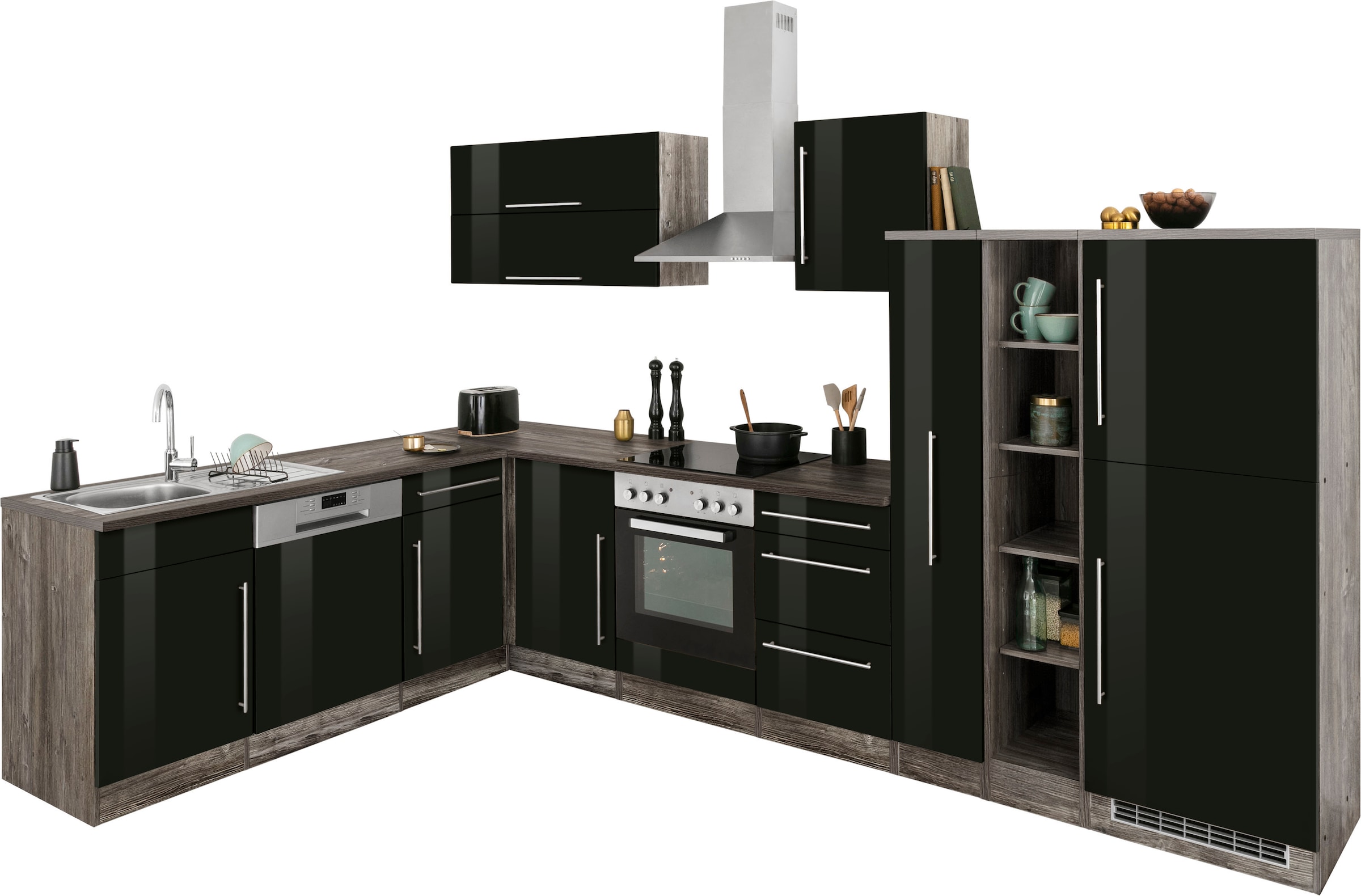KOCHSTATION Winkelküche "KS-Samos", Stellbreite 340/120 cm, wahlweise mit E günstig online kaufen