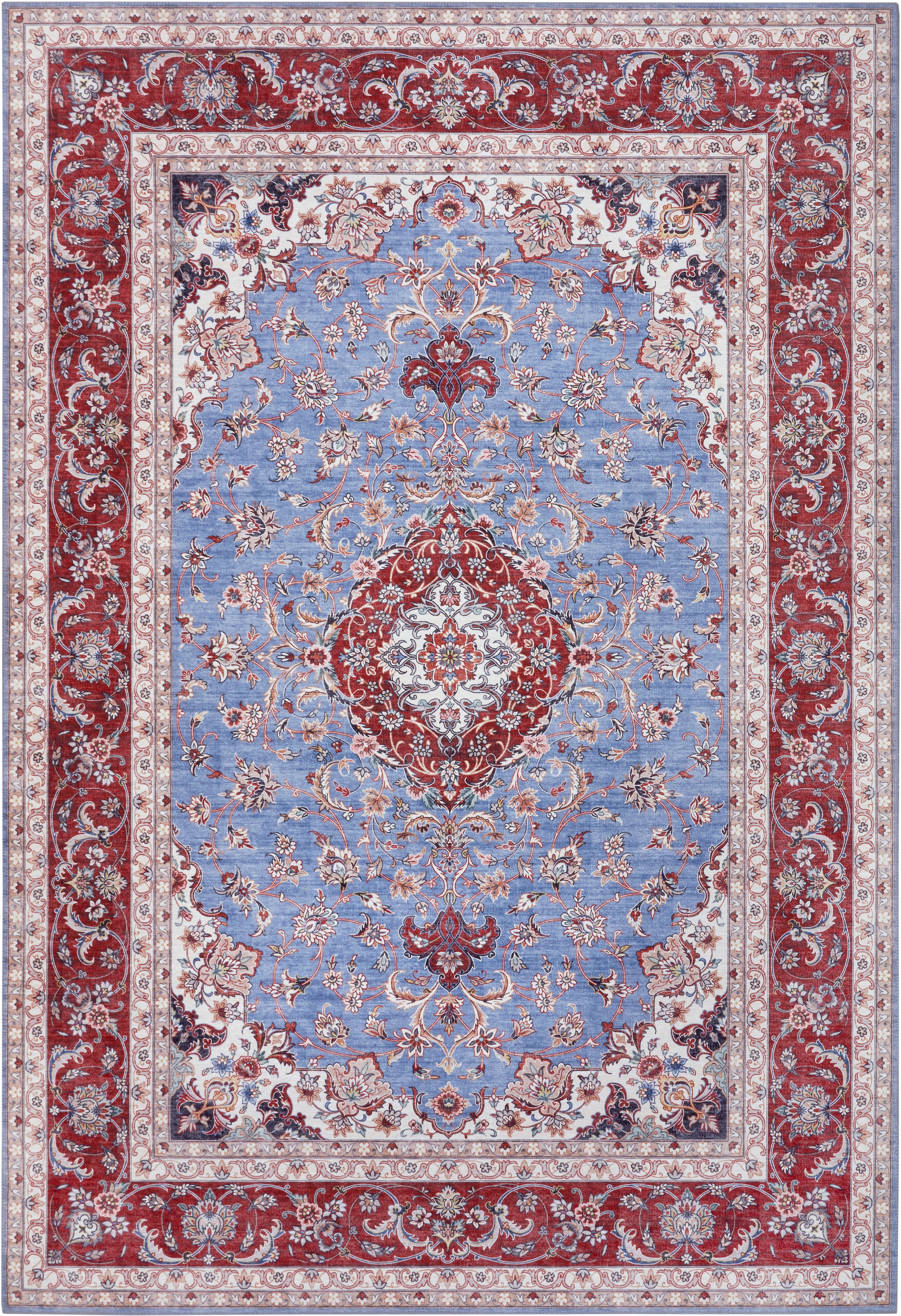 NOURISTAN Designteppich »Medaillon Ava«, rechteckig, 7 mm Höhe, Klassisch, Orient Optik, Vintage Design,Gekettelt,Robust, Pflegeleicht
