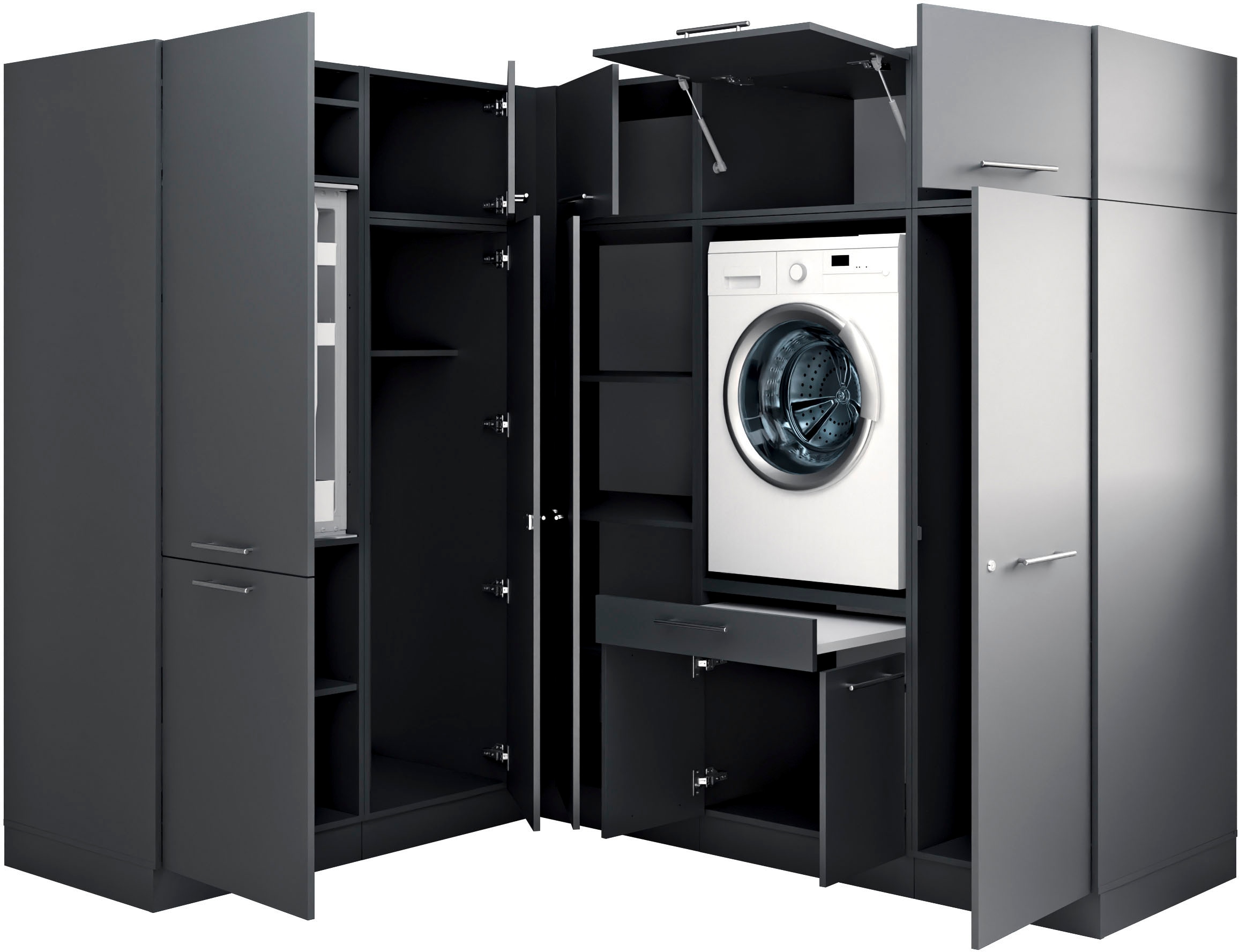 Laundreezy Mehrzweckschrank-Set »Laundreezy, 9-tlg. Mehrzweckschrank-Set B/H/T 218/200/68 cm« 9 Stk. tlg.
