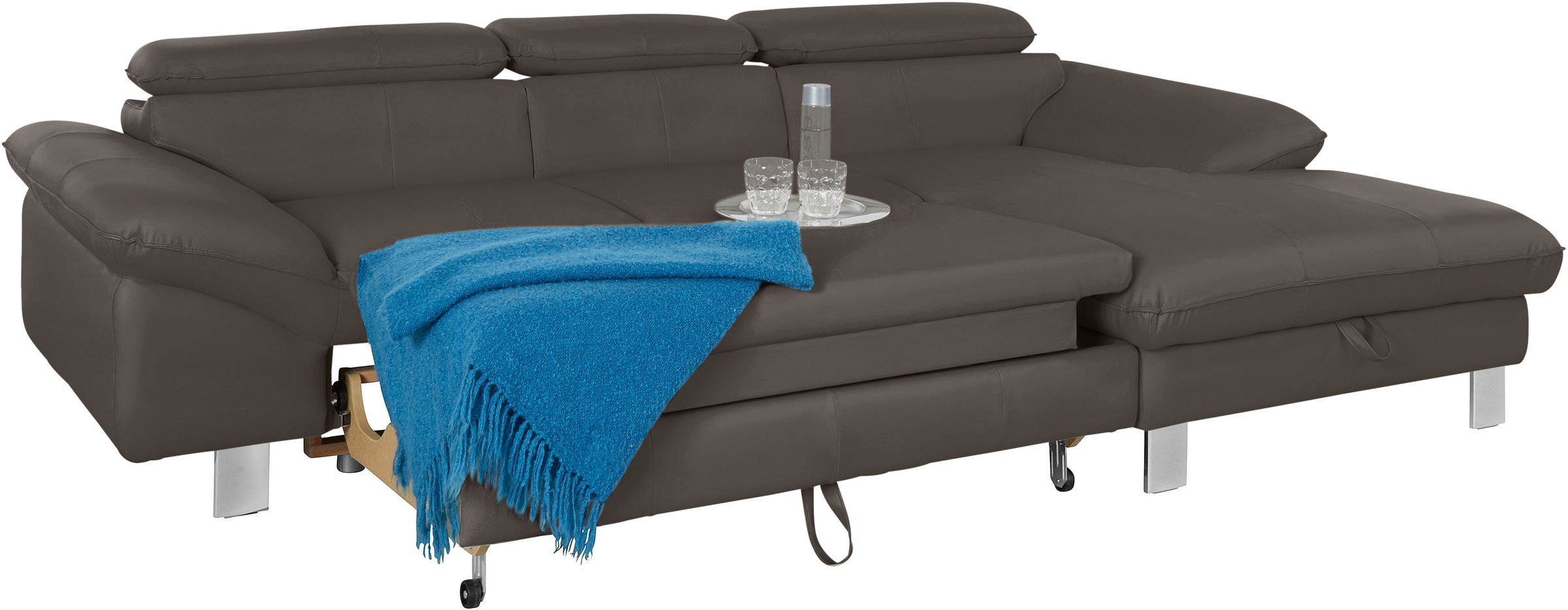 COTTA Ecksofa Driver, mit Kopfteilverstellung, wahlweise mit Bettfunktion