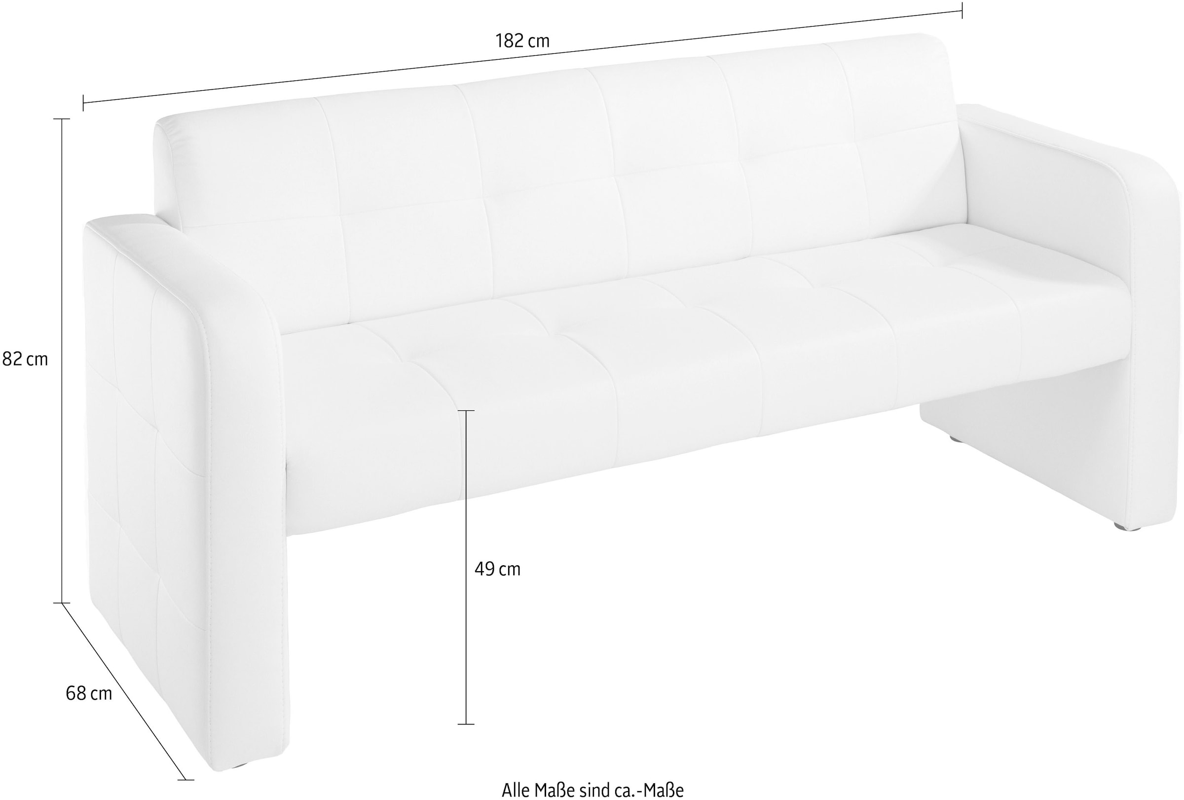 exxpo - sofa fashion Sitzbank »Barista Küchensofa, kompakte Stellmaße, Sitzhöhe 49cm«, mit Rückenlehne