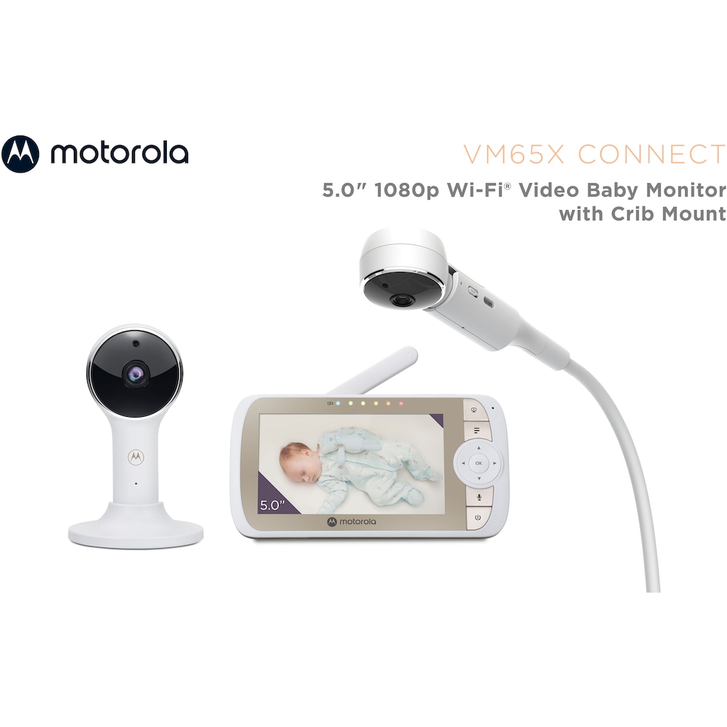 Motorola Babyphone »Video Nursery VM65X Connect WiFi«, mit Krippenhalterung