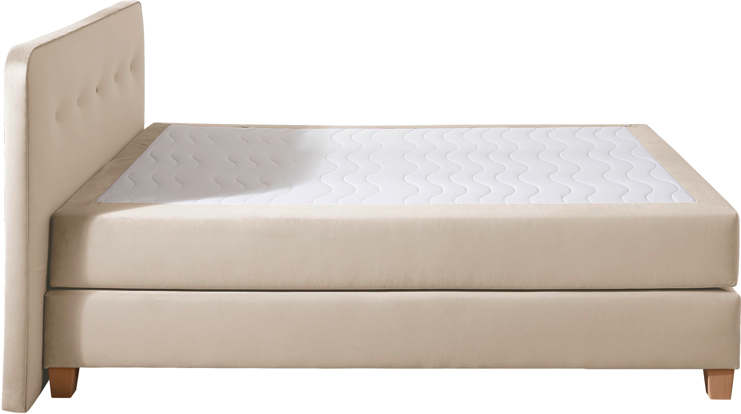 Home affaire Boxspringbett »Fargo«, inkl. Topper, in 3 Matratzenarten, in Samt- oder Strukturstoff