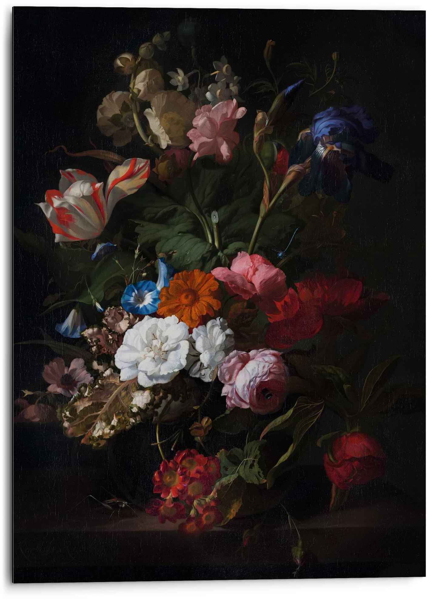 Reinders! Wandbild »Aluminium Wandbild Blumen Mauritshuis - Dunkel - Alte  Meister«, Blumen, (1 St.) auf Rechnung bestellen