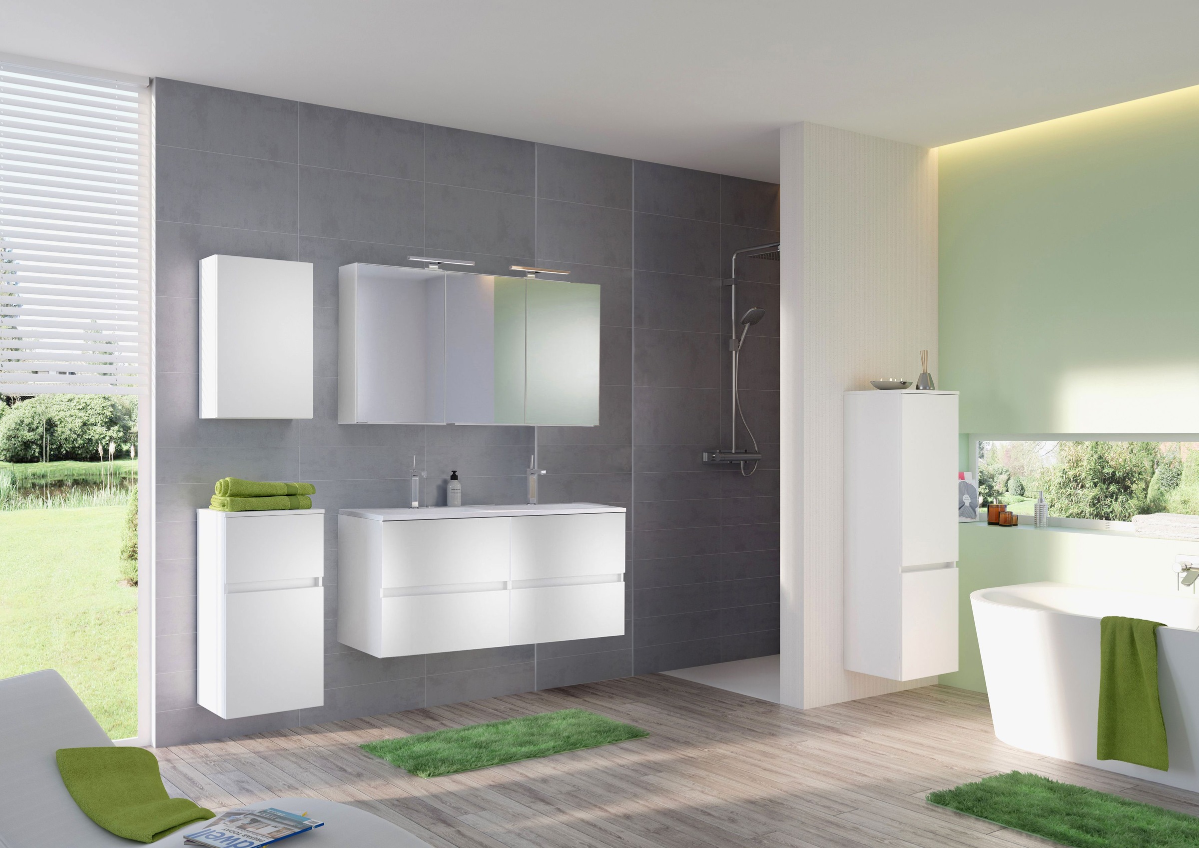 welltime Badmöbel-Set »Welltime Möbel Baabe Waschtisch-Set 3tlg. oder 5tlg. günstig online kaufen