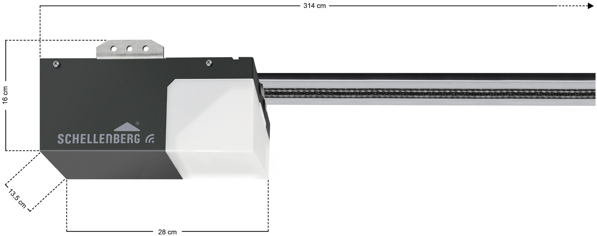 SCHELLENBERG Garagentorantrieb »Smart Drive L, smarter Funk-Antrieb für Tore bis 10 m²«, (1 tlg.), Torantriebe inkl. Zubehör