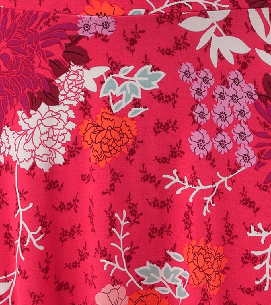 Aniston CASUAL Jerseykleid, mit fantasievollem Blumendruck- jedes Teil ein Unikat- NEUE KOLLEKTION