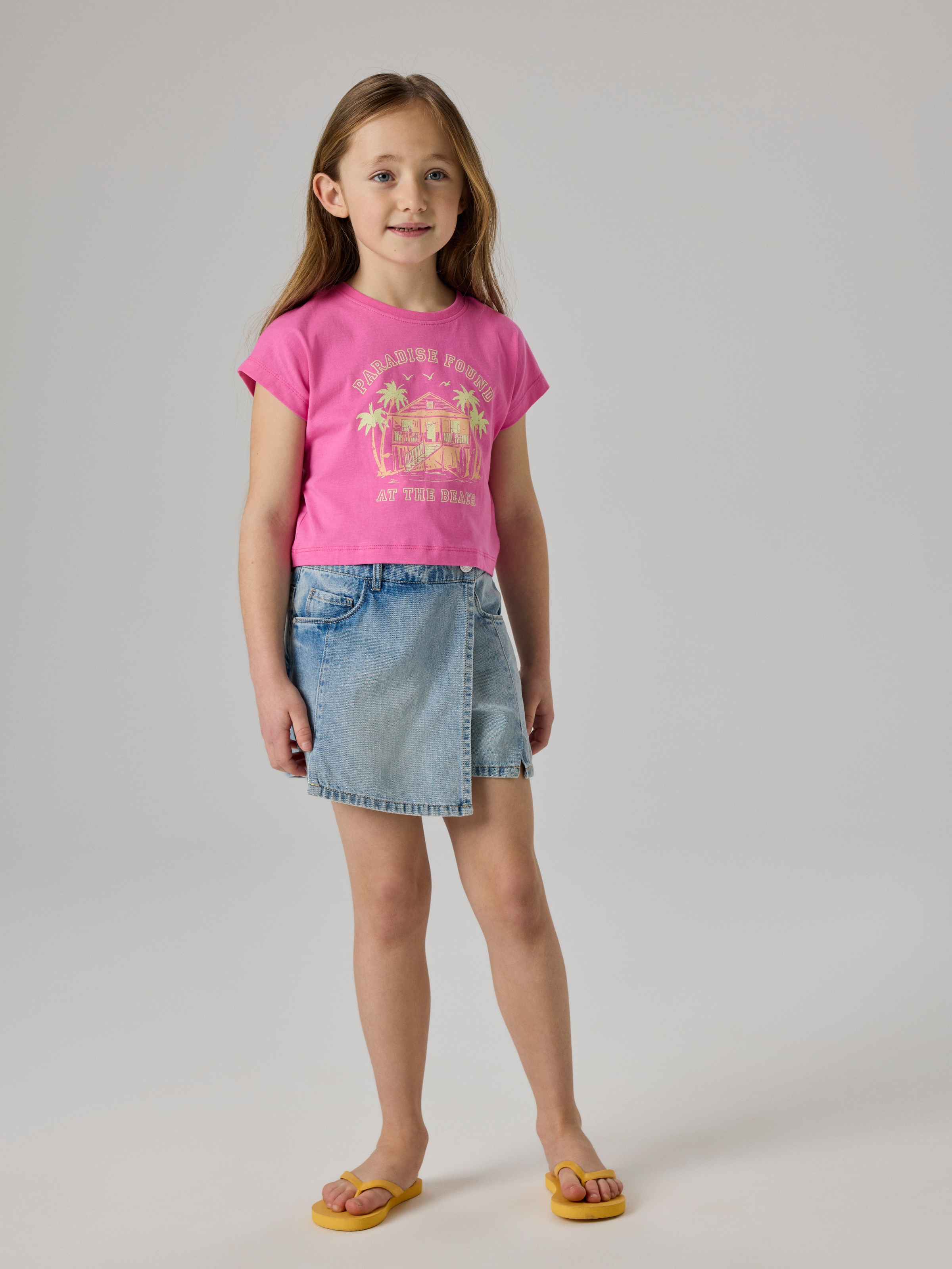 Name It Kurzarmshirt »NKFVILMA CAPSL CROP TOP F1 NOOS« Baumwolle, regular fit
