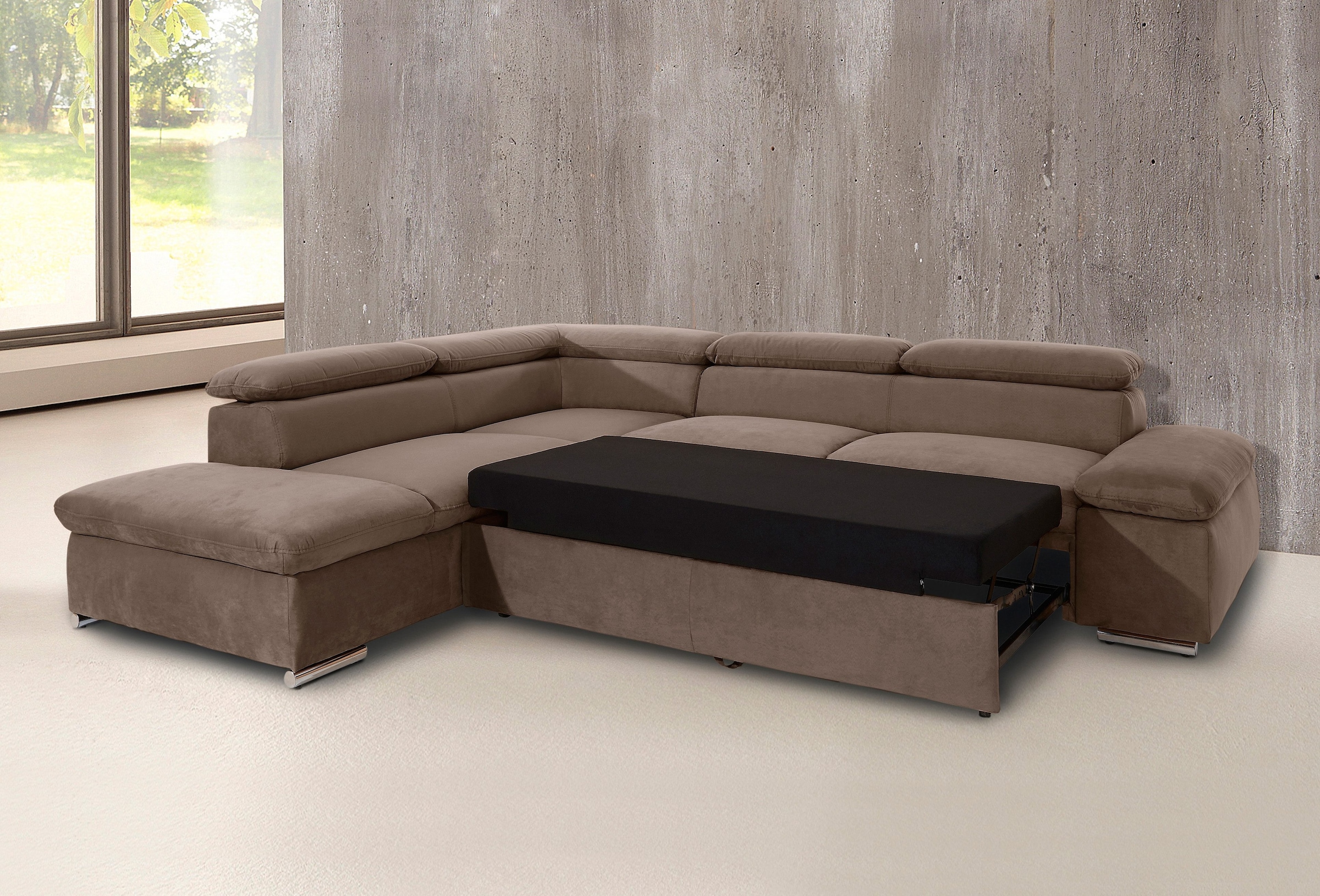 sit&more Ecksofa »Alcatraz L-Form«, wahlweise mit Bettfunktion