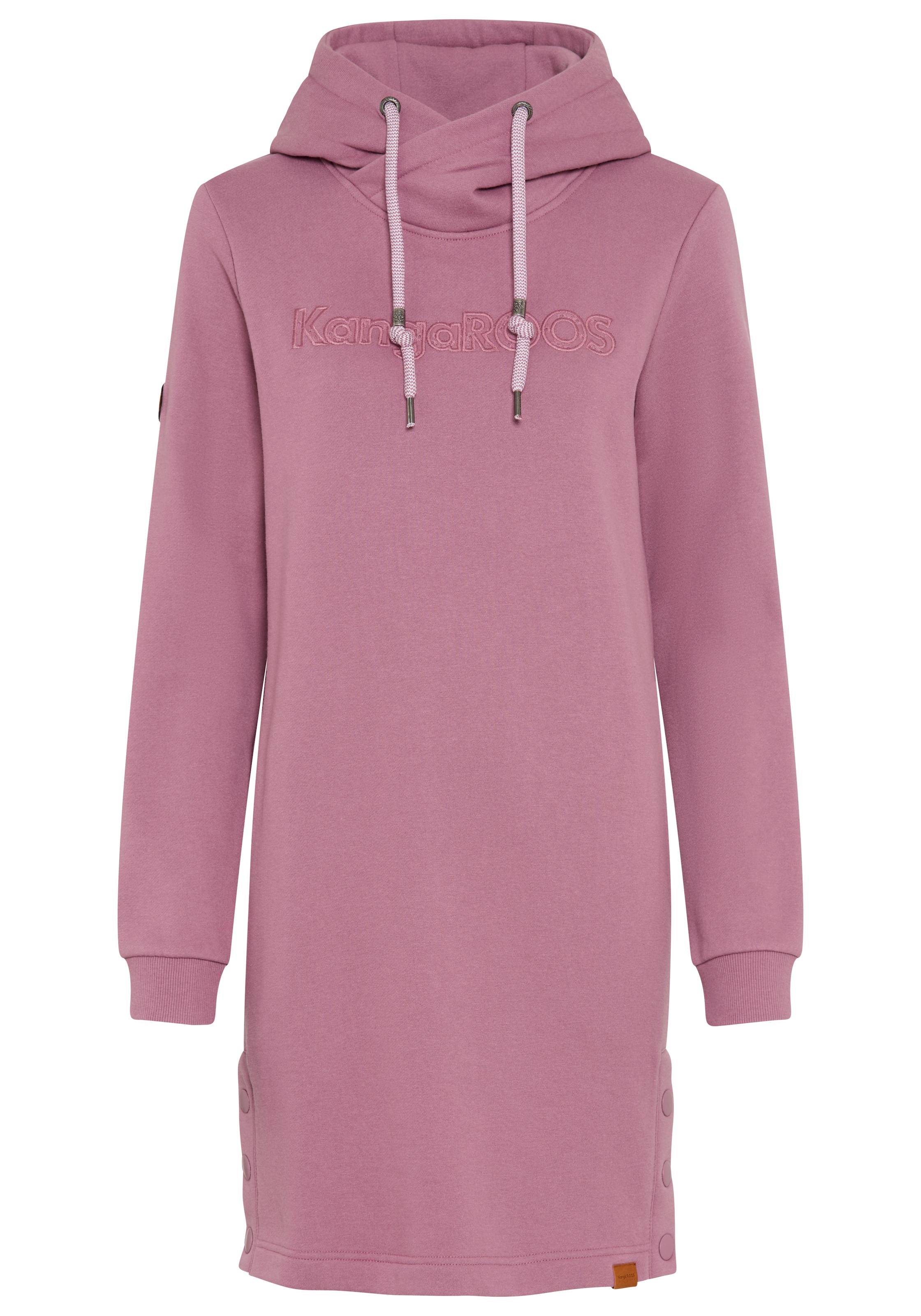 KangaROOS Sweatkleid Nahttaschen auch in großen Größen, mit Kapuze, aus Baumwollmischung