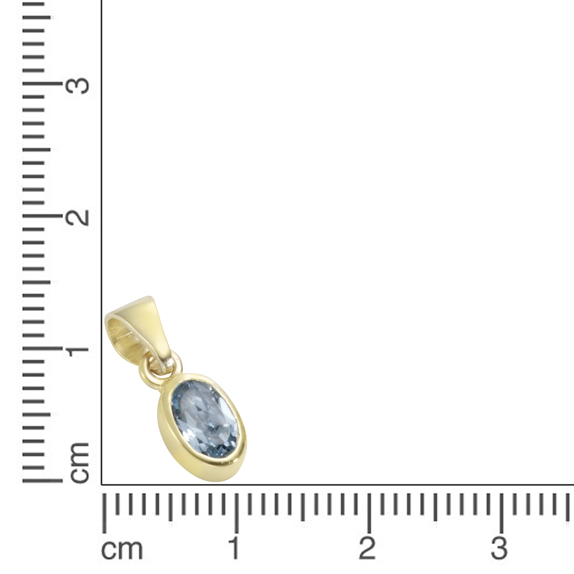 Vivance Kettenanhänger »333/- Gelbgold mit Blautopas (beh.)«