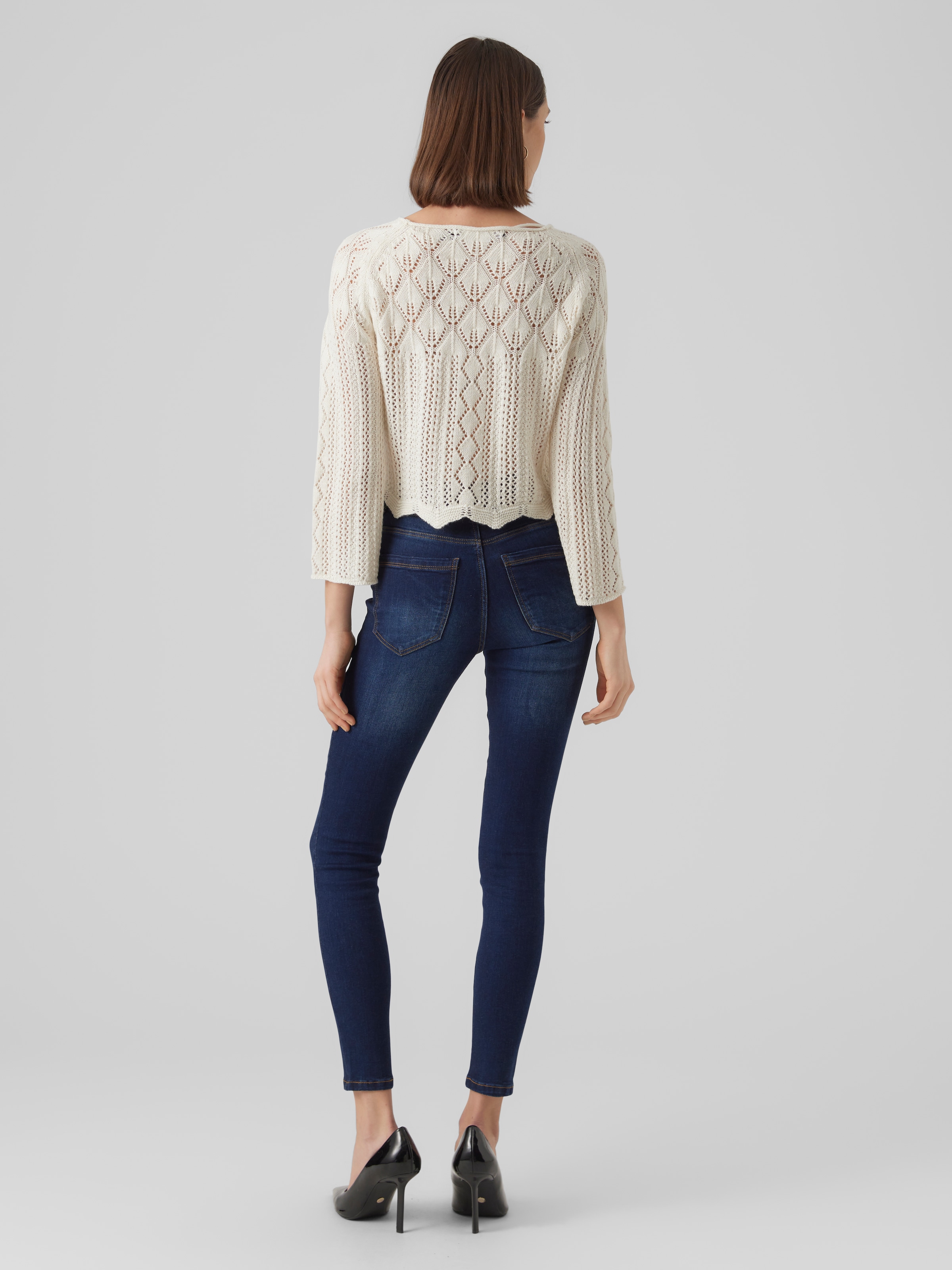 Vero Moda Strickpullover »VMGINGER 3/4 BOATNECK PULLOVER GA NOOS« im femininen, wunderschönen Jacquard-Strickmuster