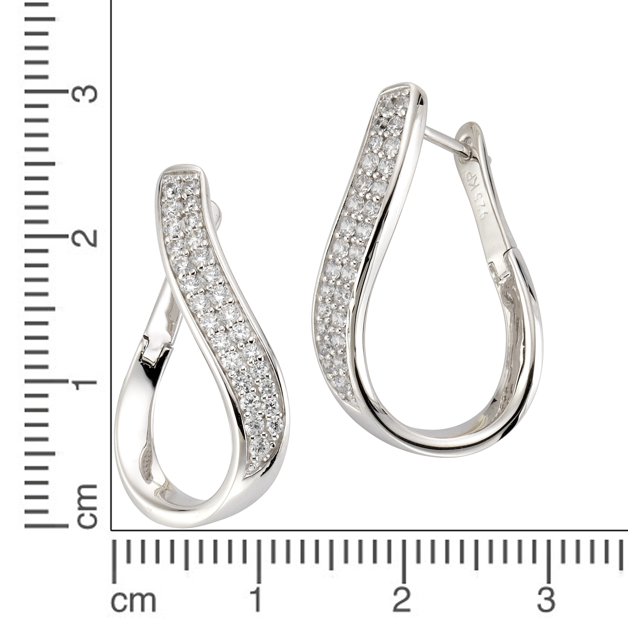 CELESTA Paar Creolen »925/- Sterling Silber Zirkonia«