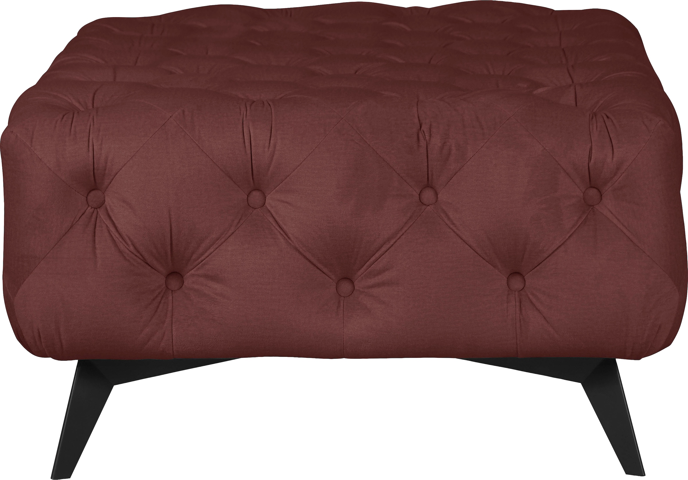 Leonique Polsterhocker »Amaury«, Chesterfield-Optik, Breite 80cm, Fußfarbe günstig online kaufen