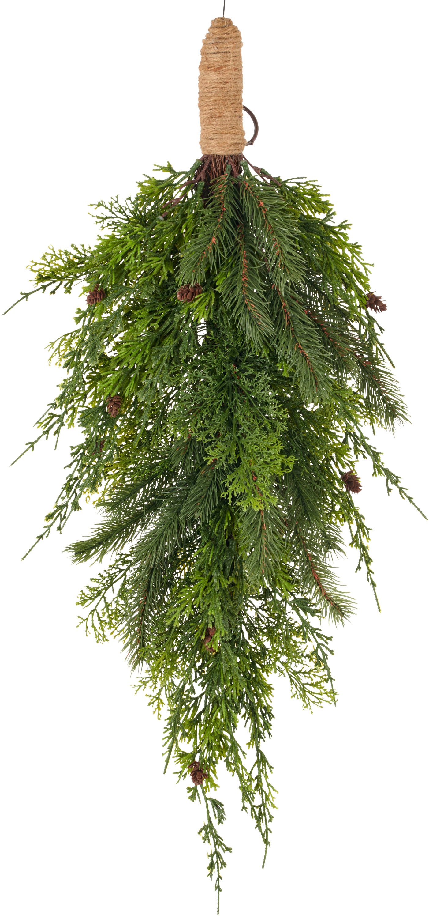 Creativ green Kunstblumenstrauß »Türhänger mit Koniferenzweigen« mit detalg günstig online kaufen