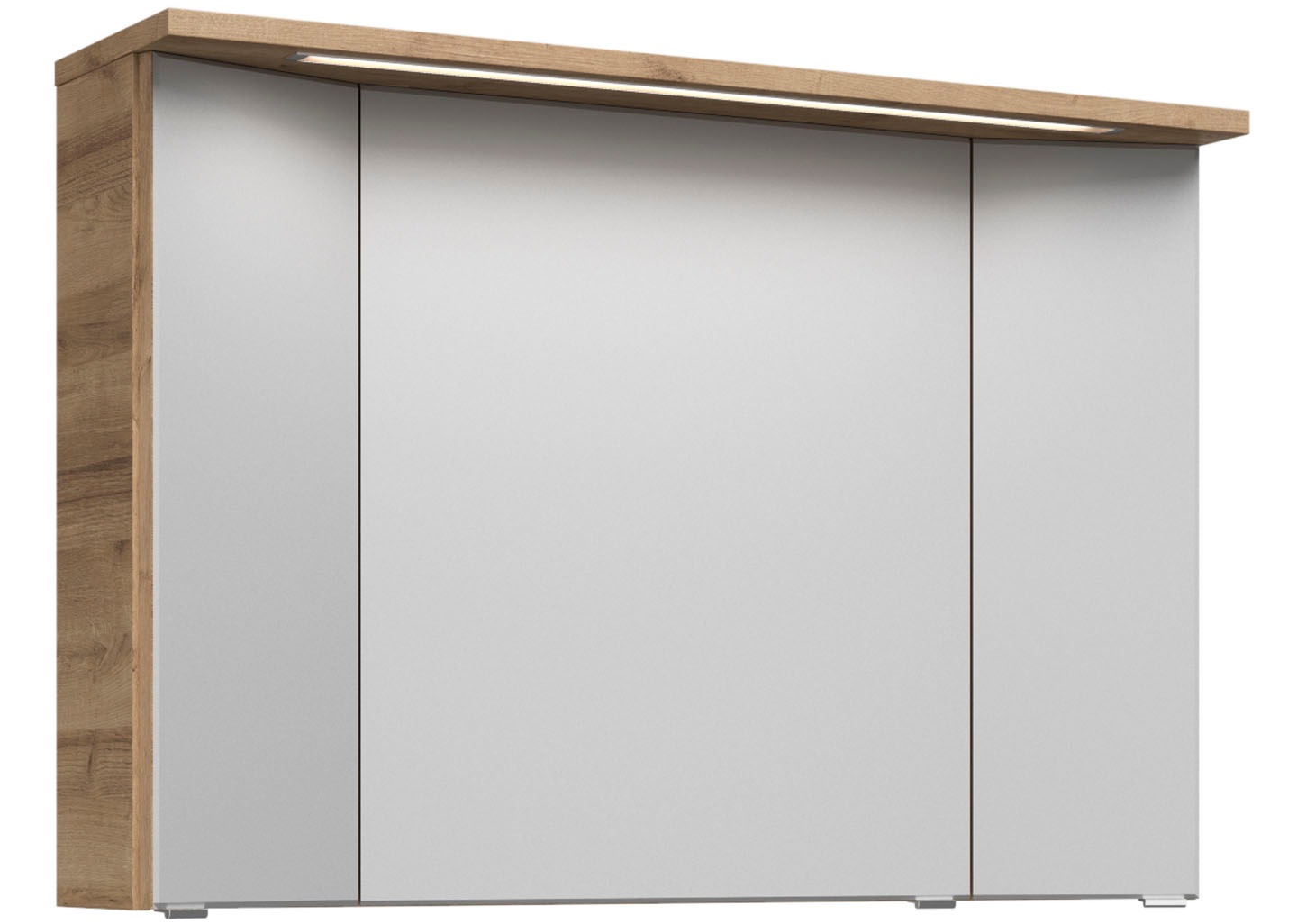 Saphir Badmöbel-Set »Trentino 2-teilig Glas-Waschtisch, Spiegelschrank mit LED-Leuchte« 3 Stk. tlg.