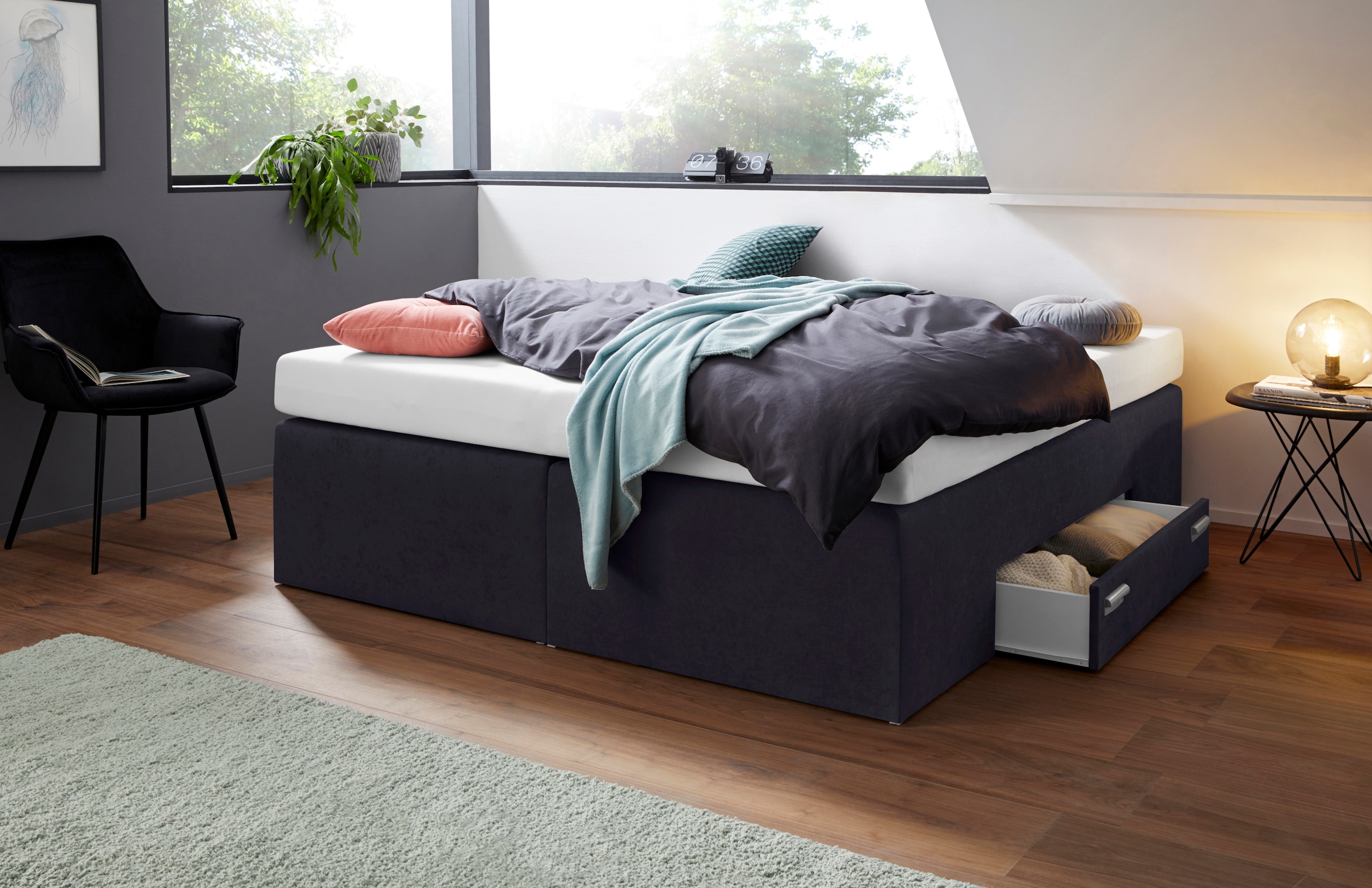 Westfalia Schlafkomfort Boxspringbett mit integrierter Schublade, frei im R günstig online kaufen