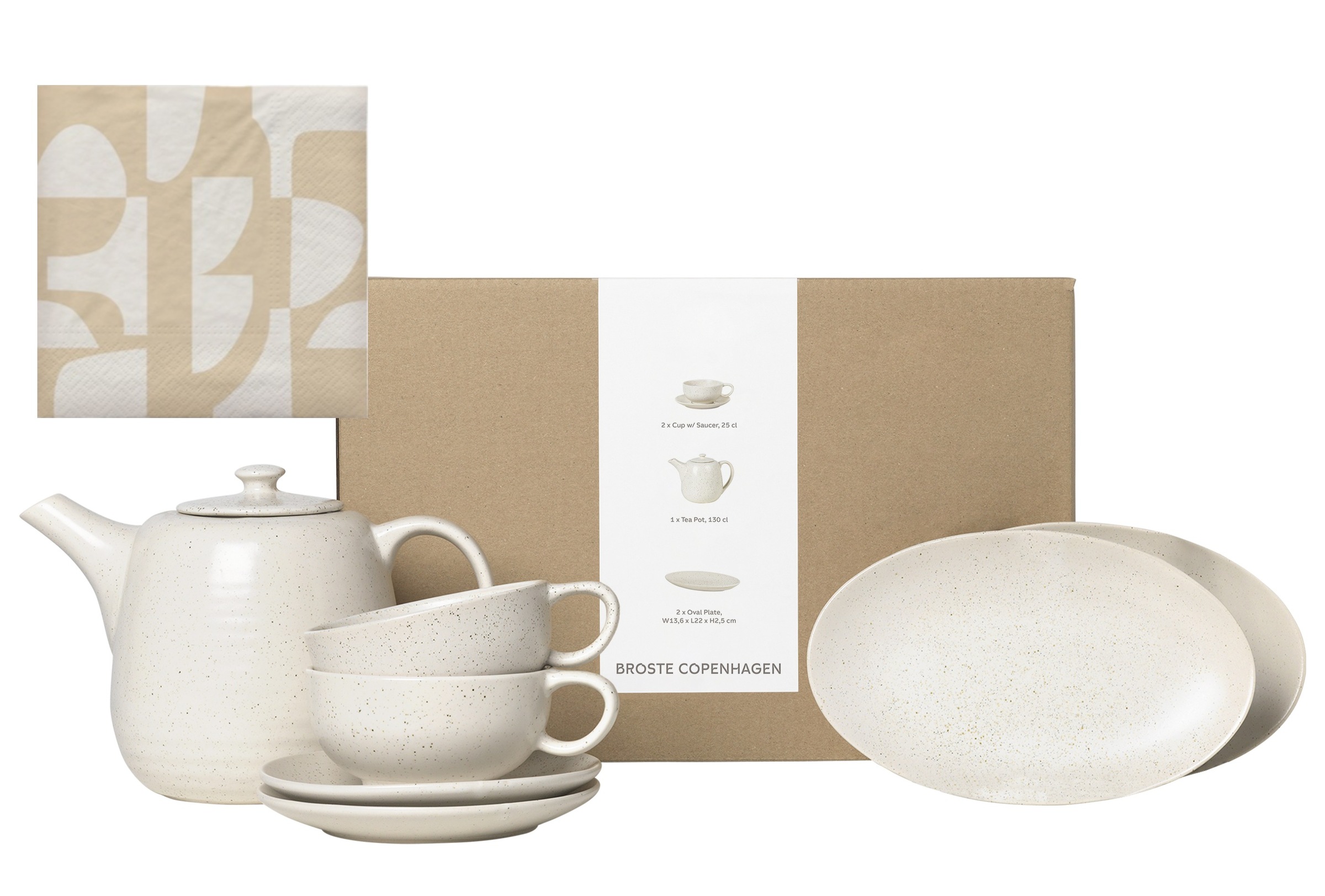 Broste Copenhagen Teeservice »Single Geschirr-Set Nordic Vanilla, inkl. 1 P günstig online kaufen