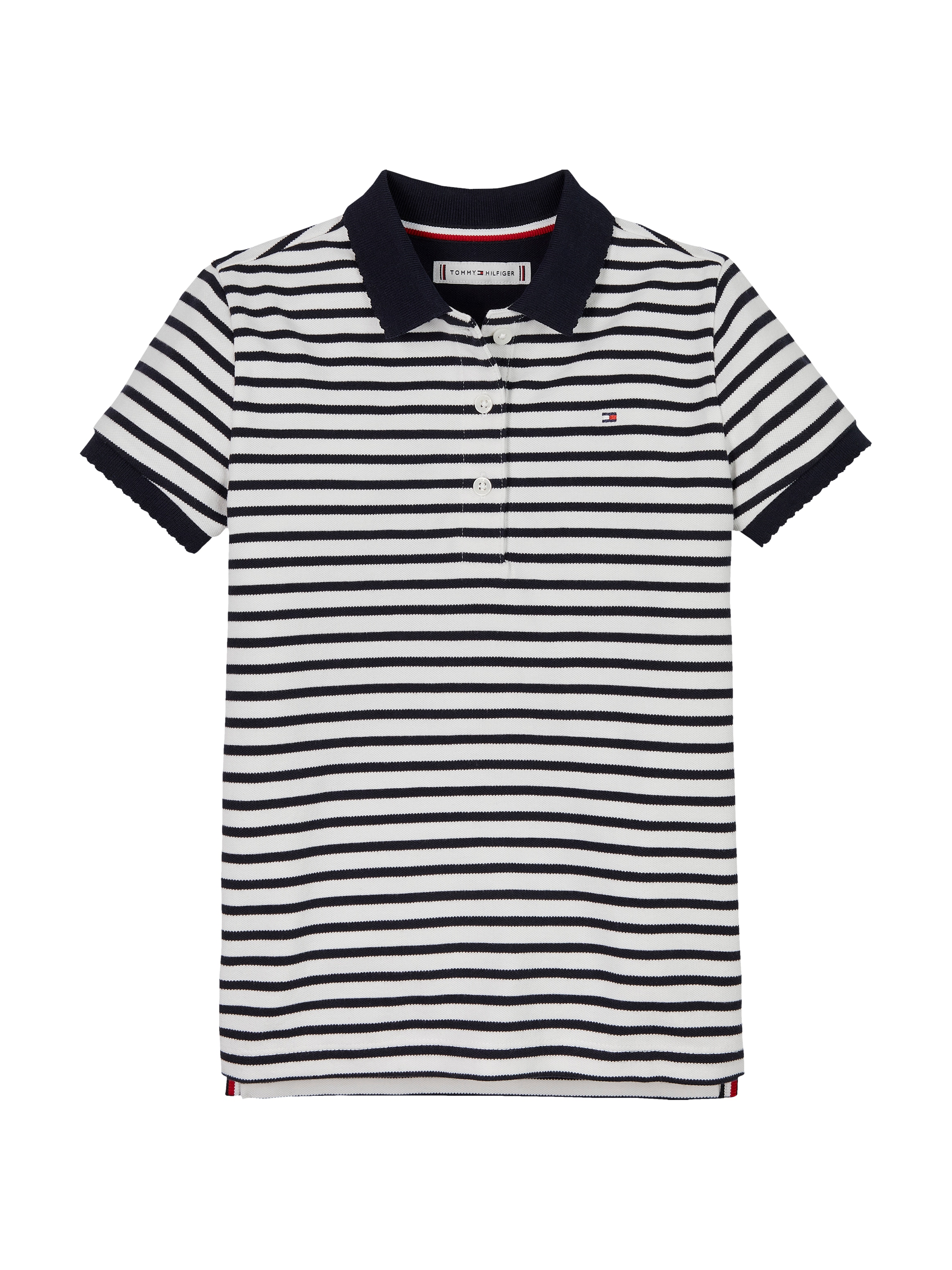 Tommy Hilfiger Poloshirt für Kinder bis 16 Jahre, Polokragen, gewellter Ärmelabschluss