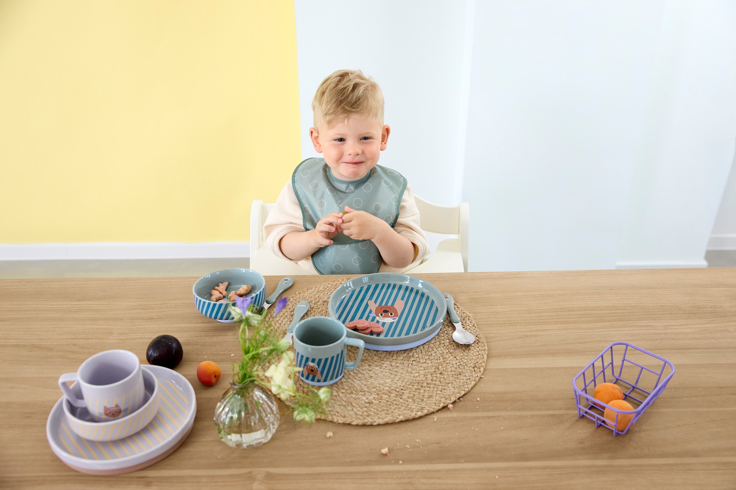 LÄSSIG Kindergeschirr-Set »Tiny Team Dog« mit Silikonring