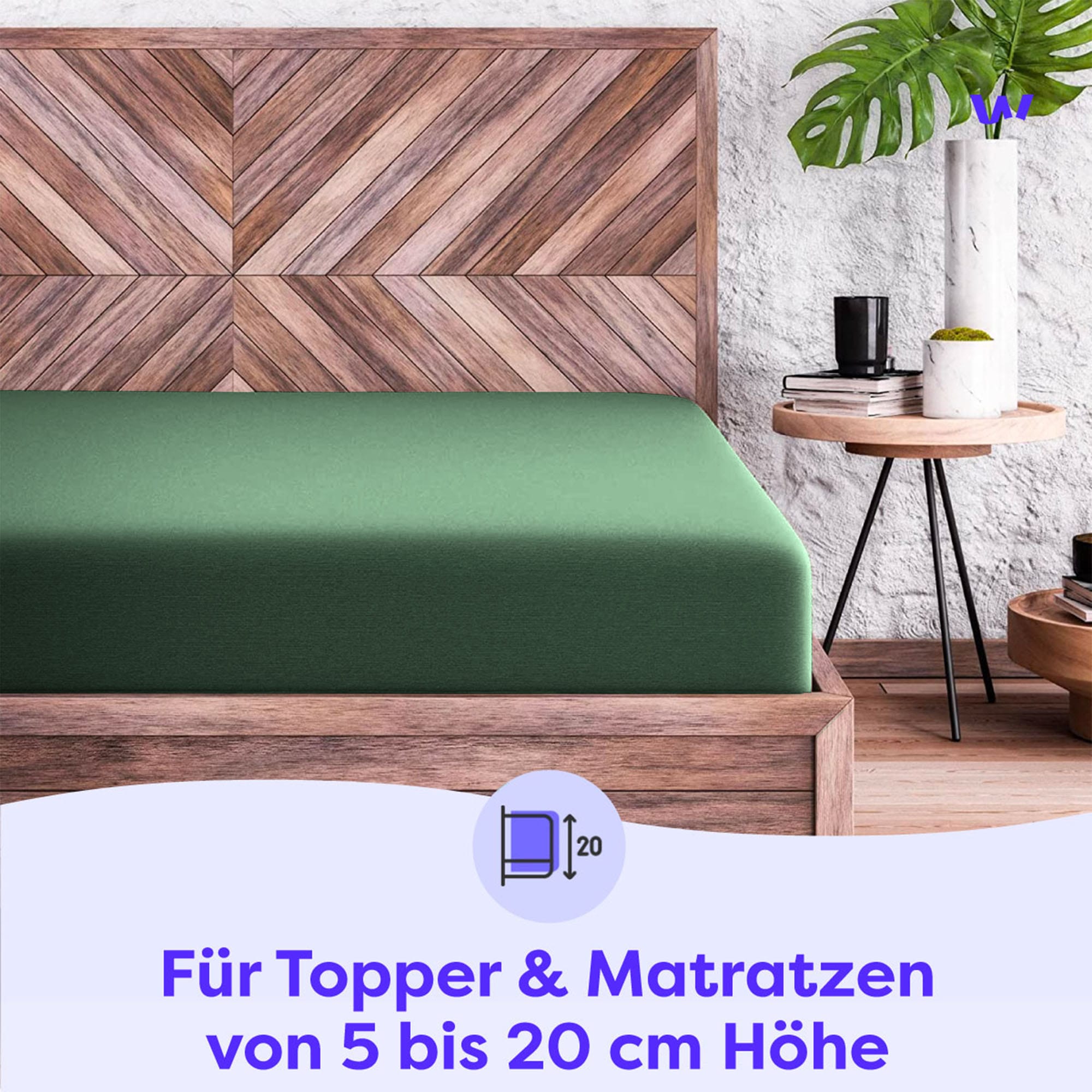 Wolkenfeld Spannbettlaken »Sophia« Rutschfest & Blickdicht - 90x200, 140x20 günstig online kaufen