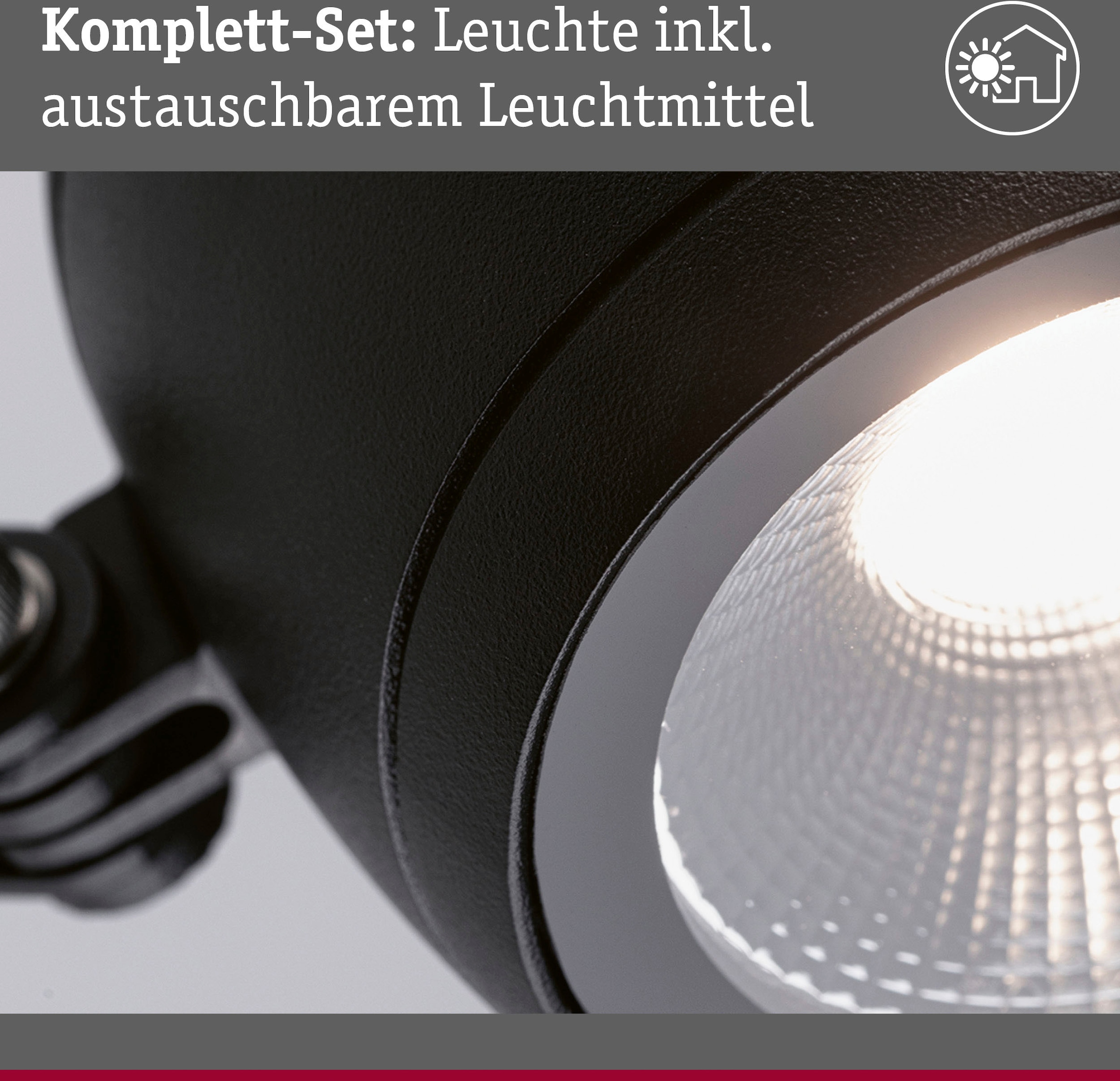 Paulmann LED Außen-Wandleuchte »Kikolo 230V 60° 3000K anthrazit« 1 Stk. Warmweiß