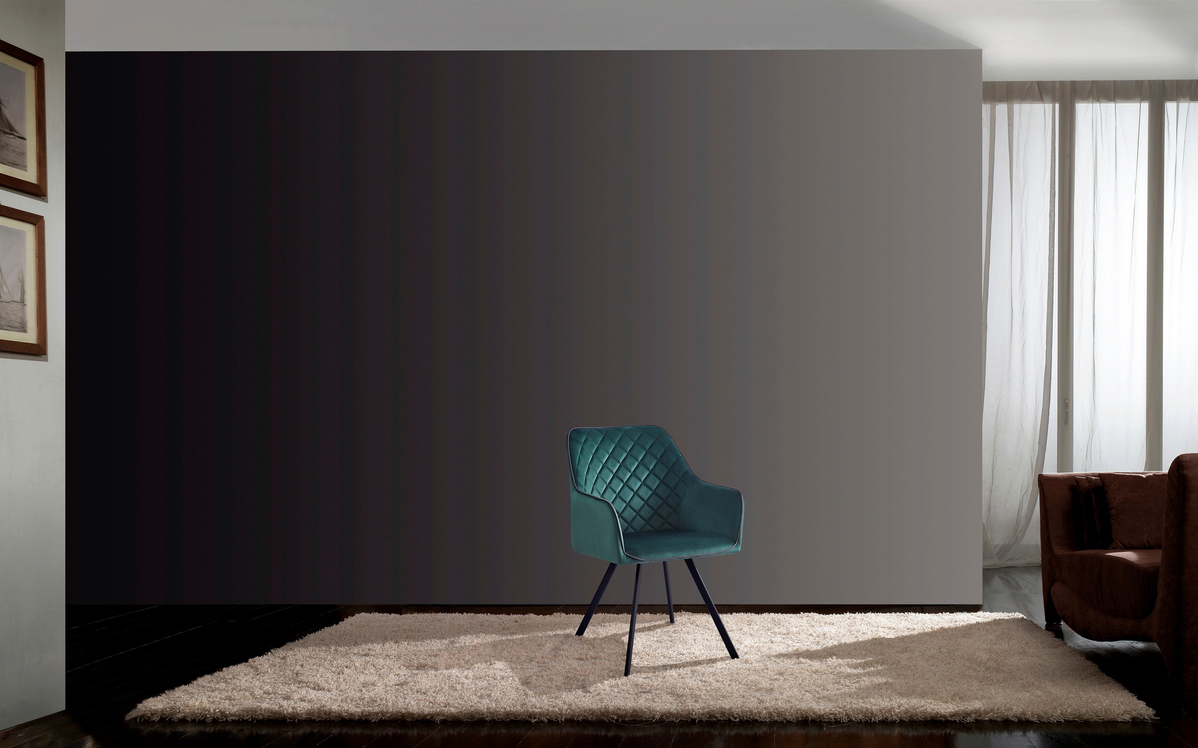 Kayoom Polsterstuhl »Stuhl Amber 125, Toller Stuhl aus Samt, mit Beinen aus Eisen«, 1 St., Toller Stuhl aus Samt, Glamour in Ihr Zuhause, mit Beinen aus Eisen