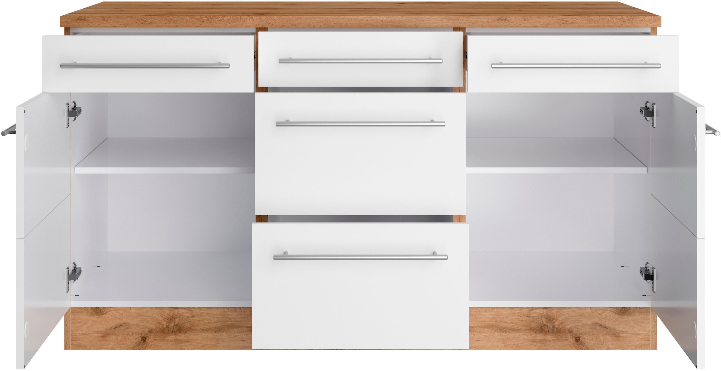 KOCHSTATION Unterschrank »KS-Wien« edel aussehende gestiftete Fronten
