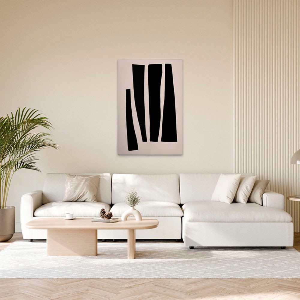 A.S. Création Leinwandbild »Abstract 2 - Wandbild Creme Schwarz Keilrahmen günstig online kaufen