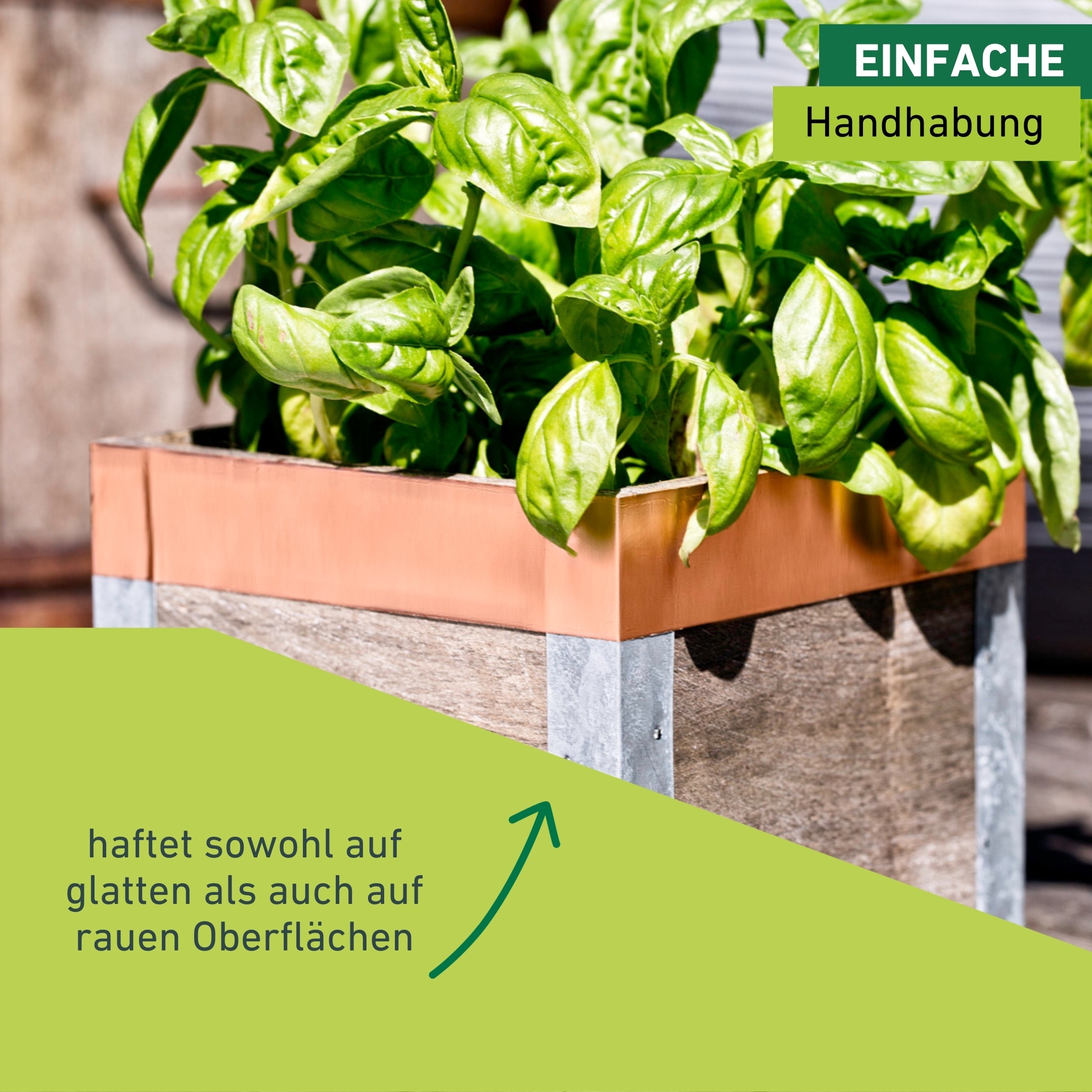 Windhager Schneckenkante »aus Kupfer, Schnecken Abwehrband für Hochbeete und Pflanztöpfe« Schneckenschutz Tape, erhältlich in 5 x 3 cm oder 5 cm x 6 m