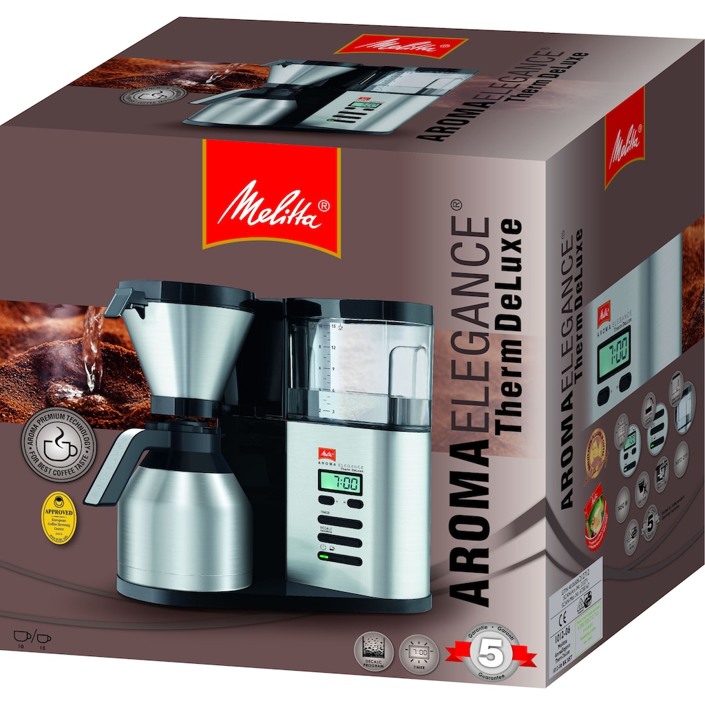 Melitta Filterkaffeemaschine »AromaElegance® Therm DeLuxe 1012-06«, 1,13 l Kaffeekanne, Papierfilter, 1x4