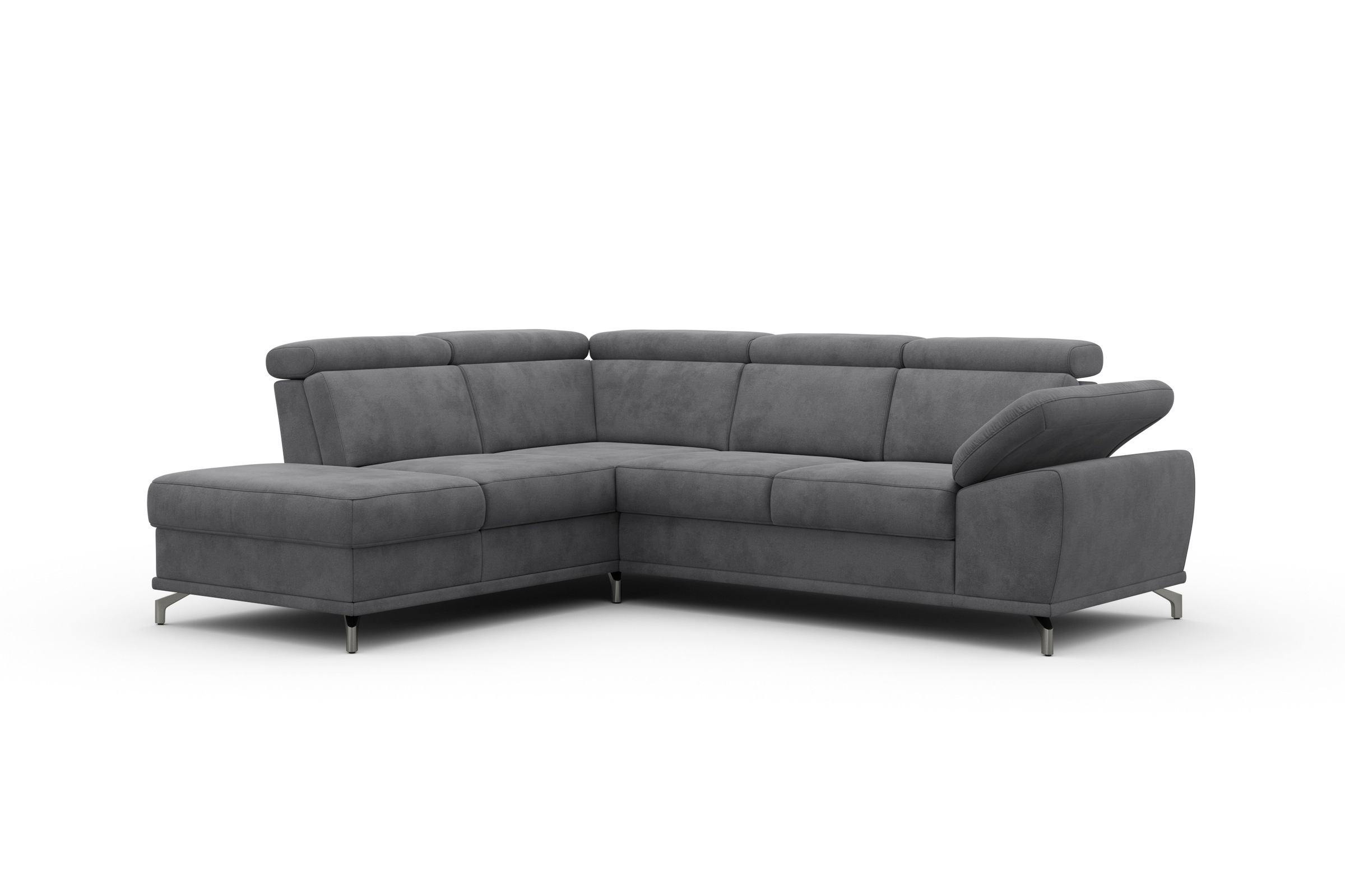 sit&more Ecksofa »Cabrio L-Form, mit Sitztiefenverstellung, Arm- und Kopfteilverstellung«, 3 Nierenkissen, Federkern, optional Bettfunktion und Stauraum