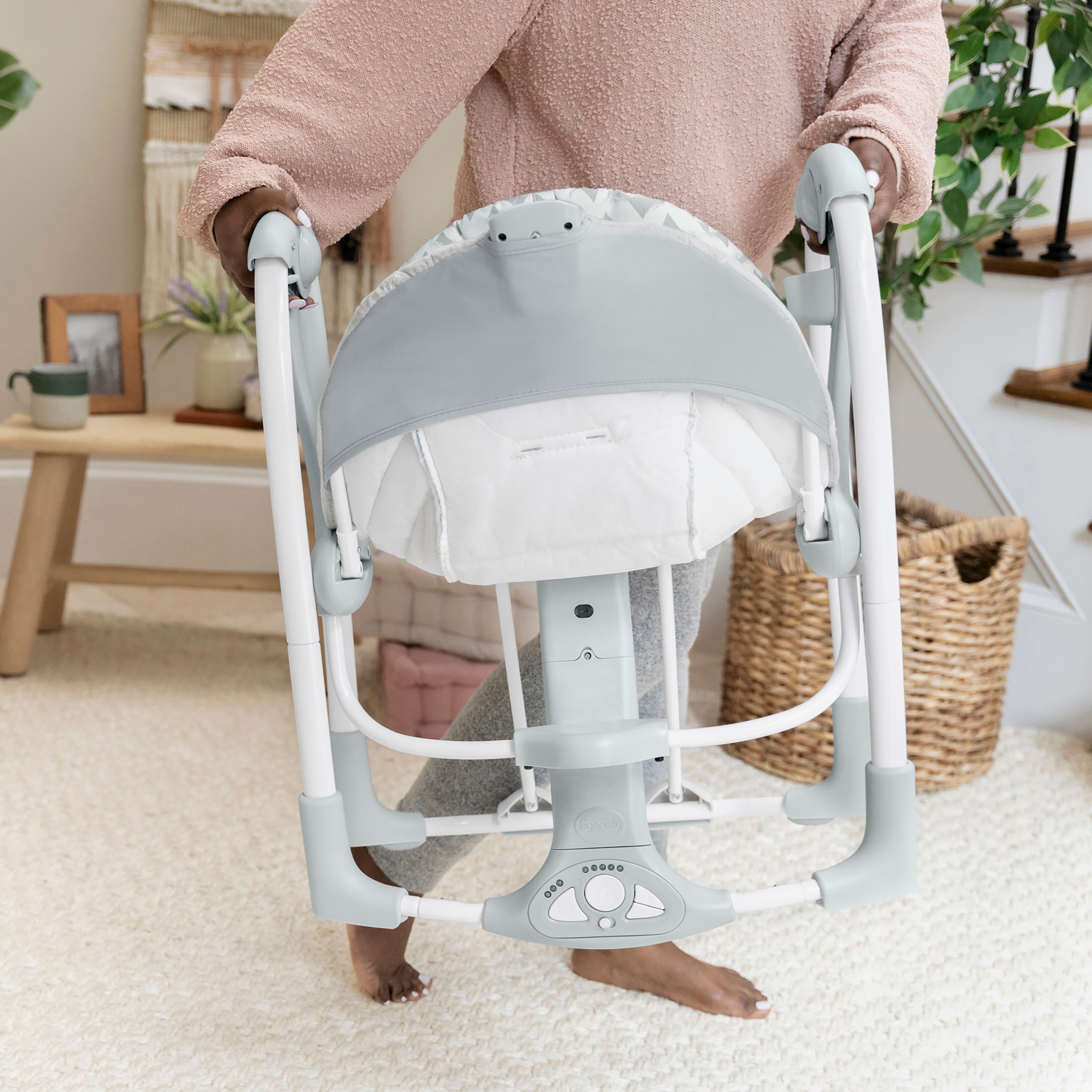 ingenuity Babyschaukel »ConvertMe Swing-2-Seat Portable Swing - Raylan«, mit automatischer Schaukelfunktion und Sound-Effekt