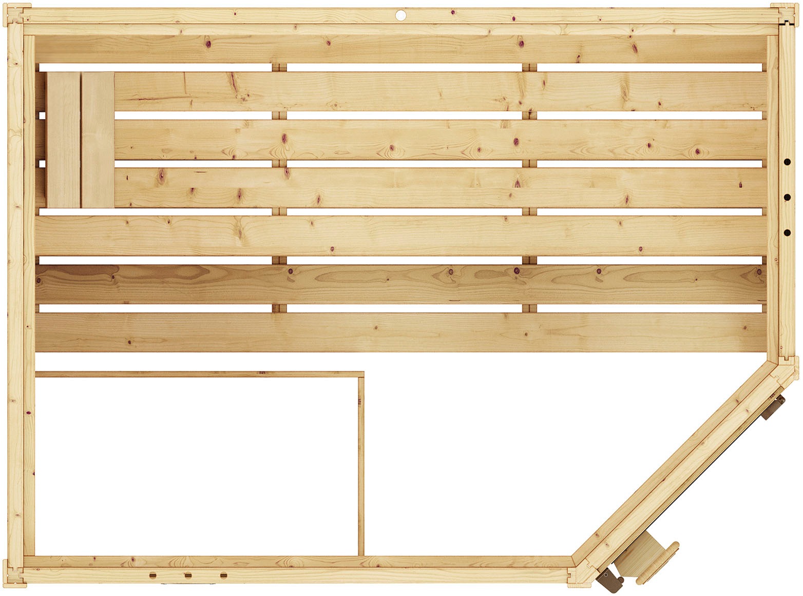 weka Sauna »Massivholzsauna VALIDA Eck 1« Blockbohlen, moderne Ganzglastür
