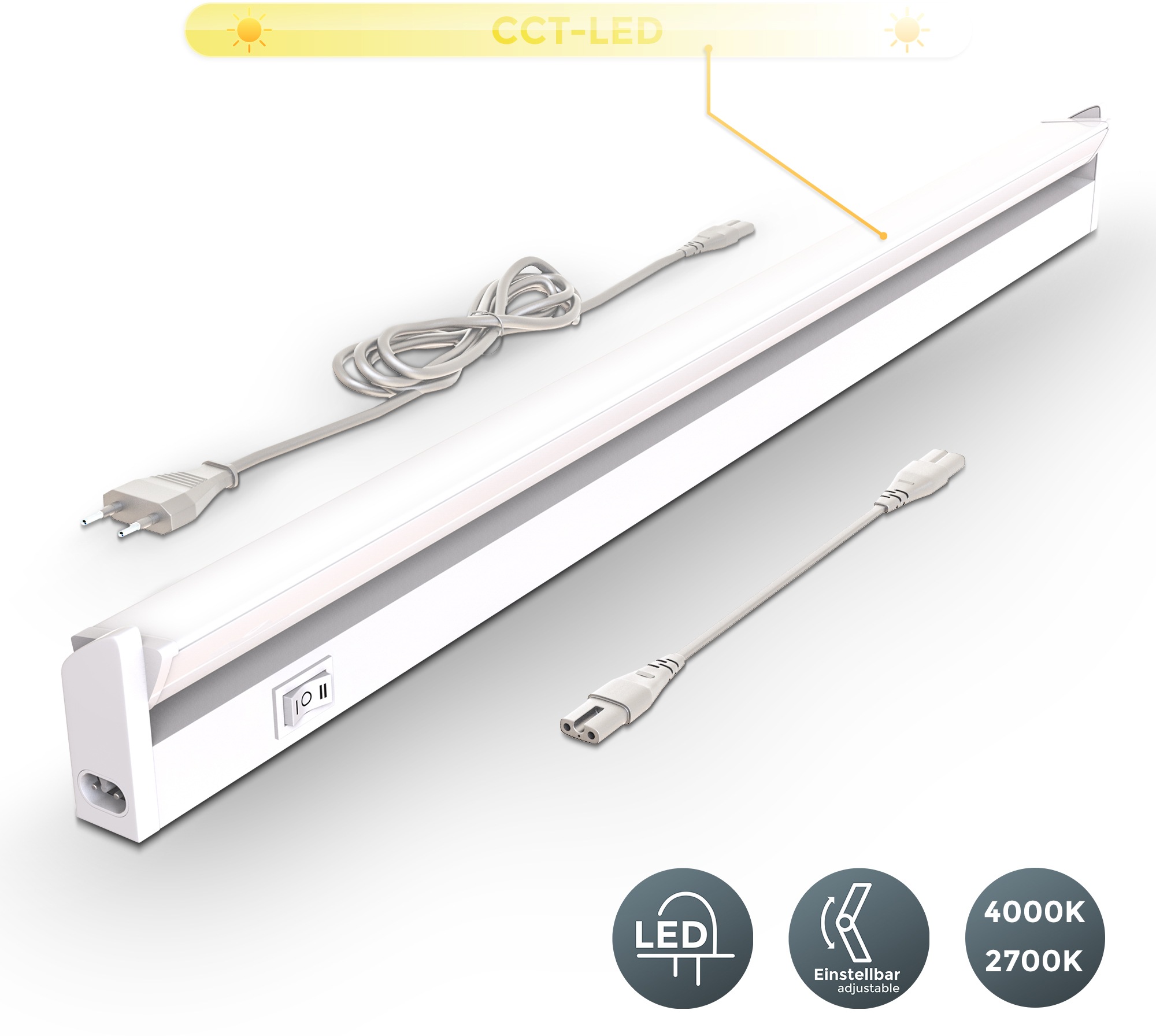 B.K.Licht Lichtleiste, 1 flammig, Leuchtmittel LED-Board   LED fest integri günstig online kaufen
