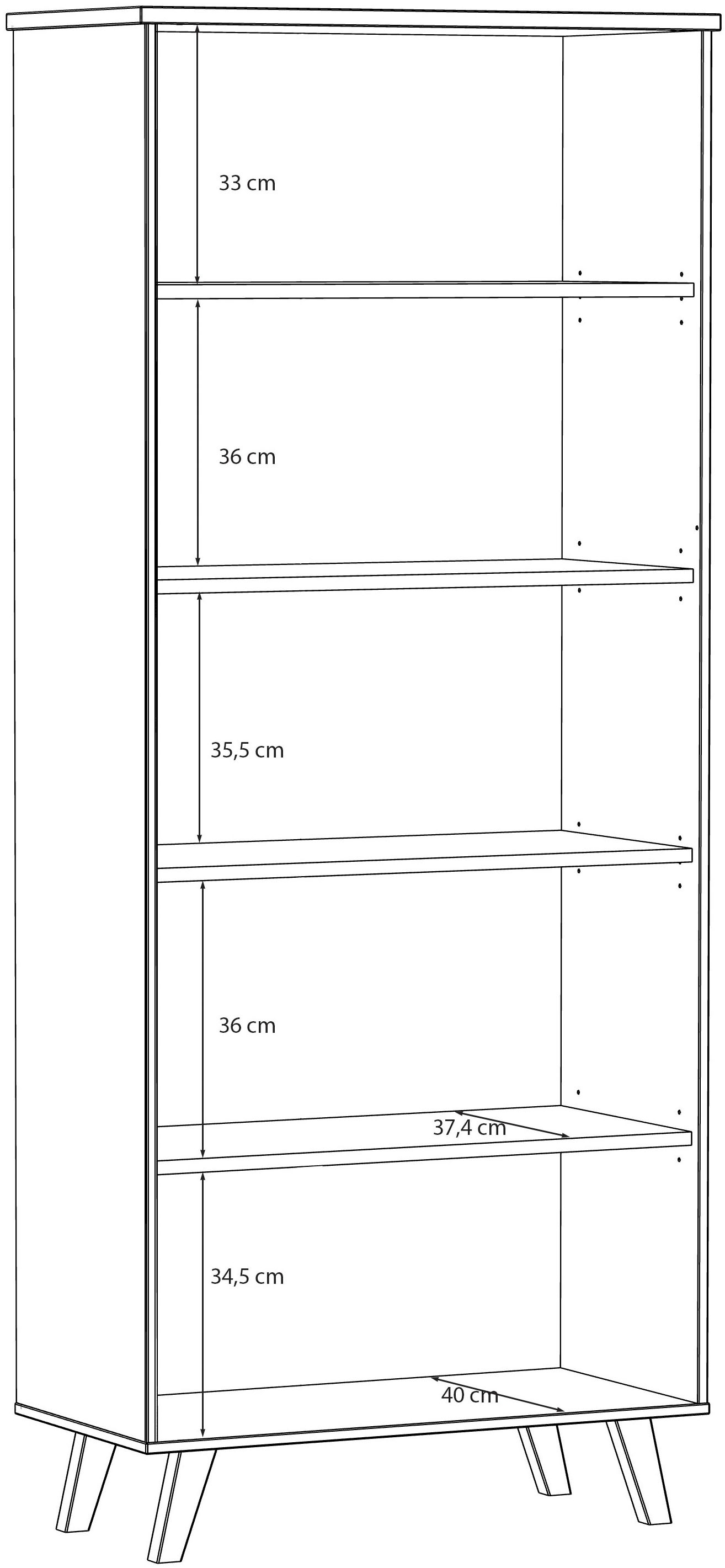 FORTE Vitrine »Vankka Stauraumvotrine«, (B/H/T 84,7/201,5/41,7 cm), Glastüre, Grifflos, zeitloses Design