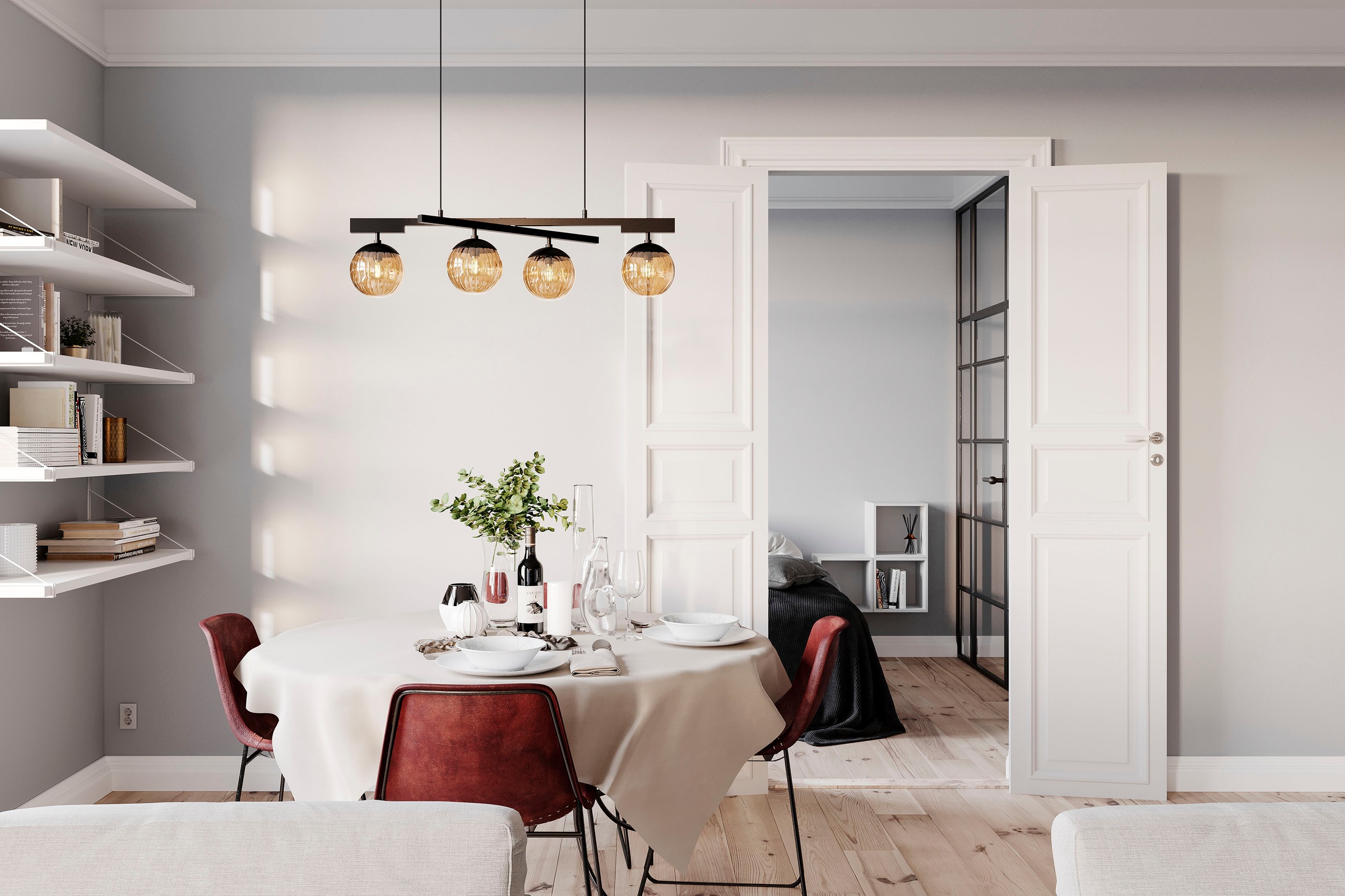 By Rydens Pendelleuchte »Labelle«, 4 flammig, Leuchtmittel E14   ohne Leuch günstig online kaufen